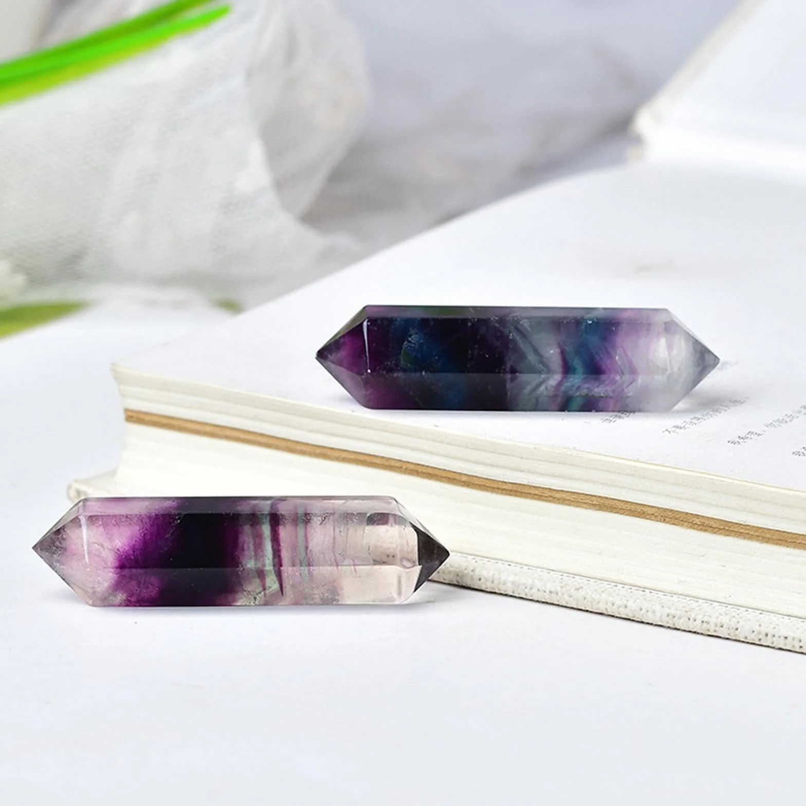 Cristallo di Fluorite Arcobaleno lucidato in Pietra di Quarzo Naturale, Regalo Esagonale, Prestazioni, amplificazione energetica, Ufficio a casa, Cristalli Pietra Quarzo Naturale lucidato,