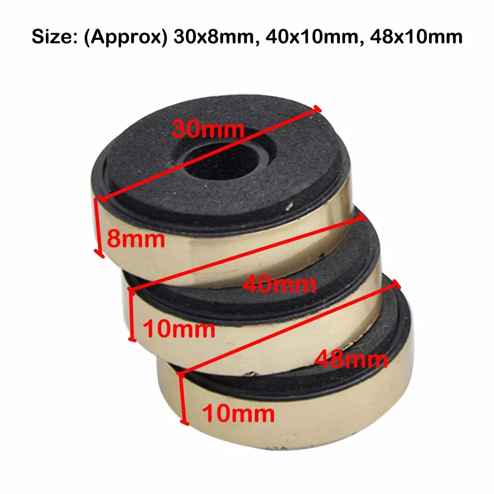 Piedini di Isolamento per Giradischi in Alluminio 40x10mm Supporto Piede Coni Base Audio Amplificatore (Nero)