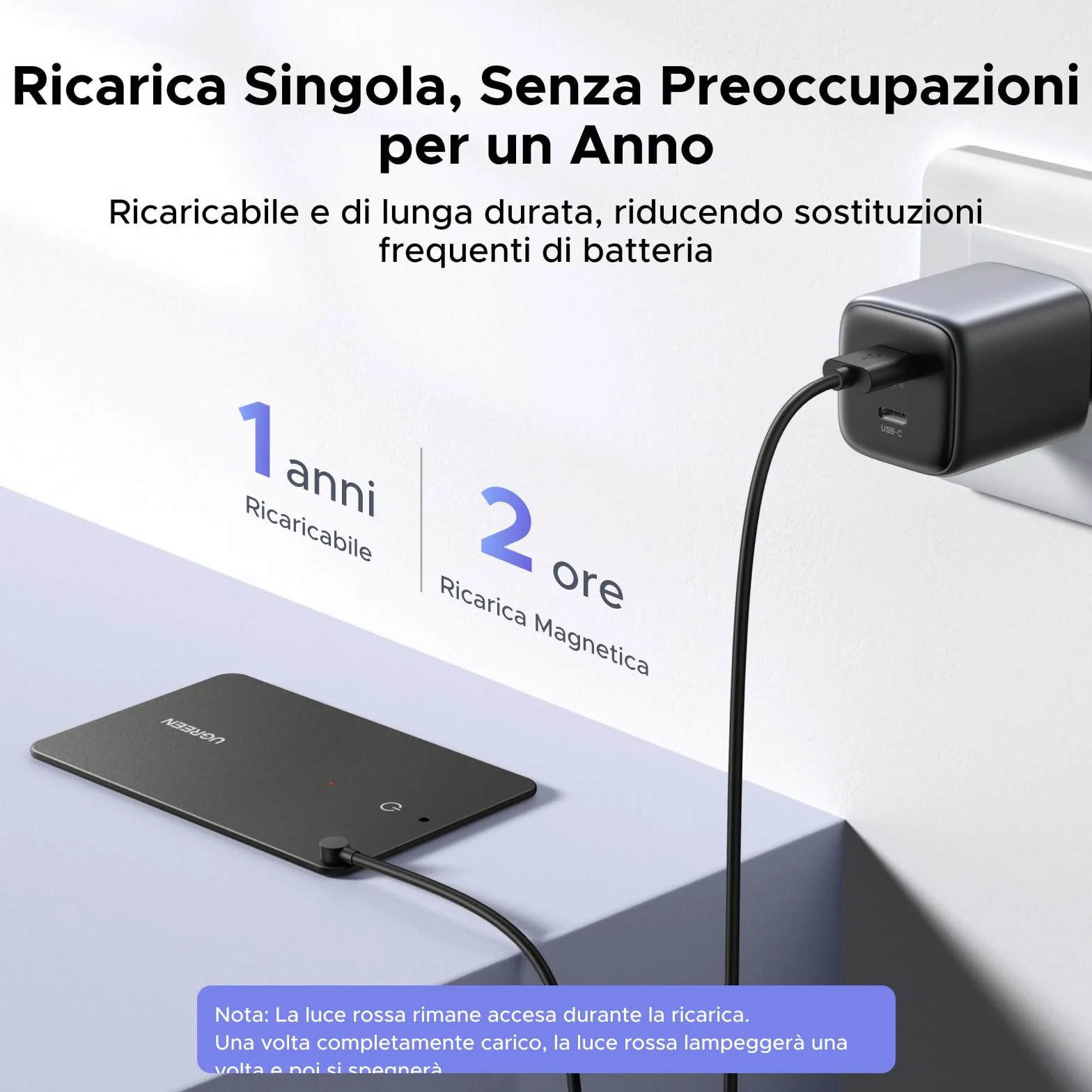 UGREEN Smart Finder Tag Bluetooth Tracker Samsung Ultra Sottile 1,7 mm IP68 Impermeabile Compatibile SmartThings