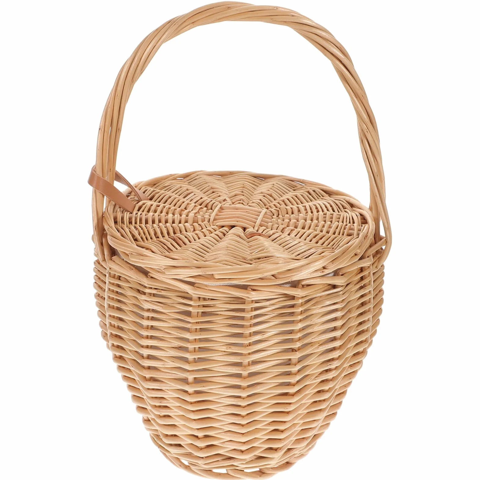 Alipis Borsa Tessuta a Mano in Rattan Stile Francese 13.78X7.87X7.87 Pollici Grande Capacità Per Viaggi Picnic E Uso Quotidiano Elegante Borsa Da Viaggio Decorativa Con Tracolla Semplice