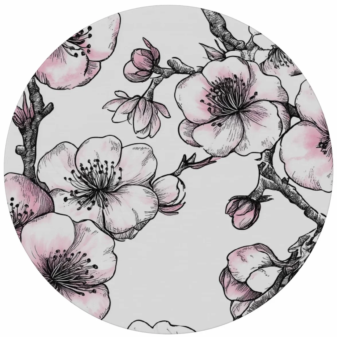 Tovaglia rotonda elastica impermeabile antimacchia fiori 114,3-127 cm lavabile in lavatrice