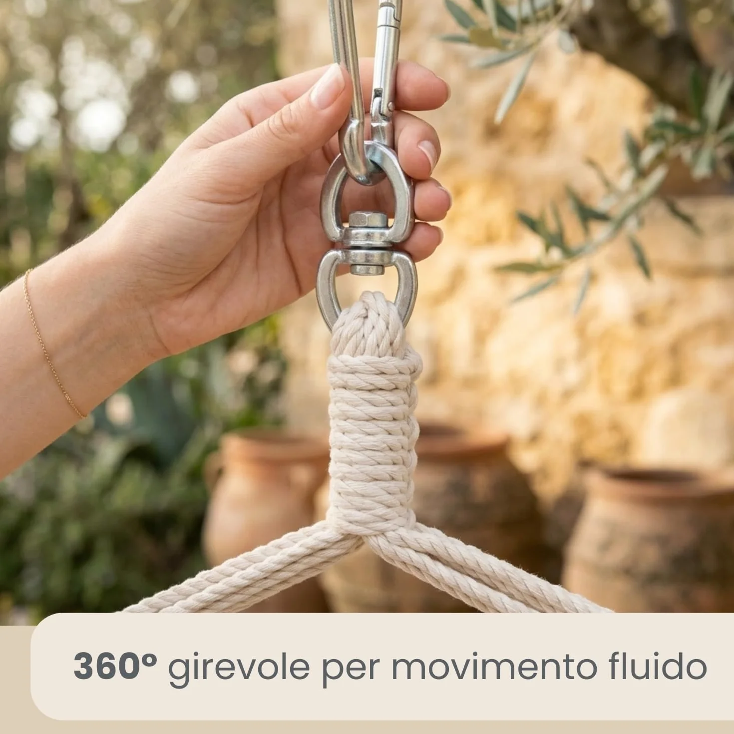 Amaca da giardino XXL 185x130 cm 150 kg Sedia pensile sospesa per 2 persone esterno interno