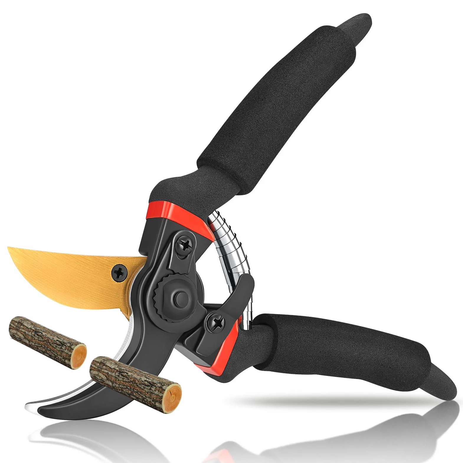 NEUTYPECHIC Forbici Potatura Professionali Lama da 55 mm, Cesoie Giardinaggio Acciaio Inossidabile, Forbice Potatura con Molla a Risparmio di Forza, Cesoia da Potatura per Frutteti, Giardini, Parch