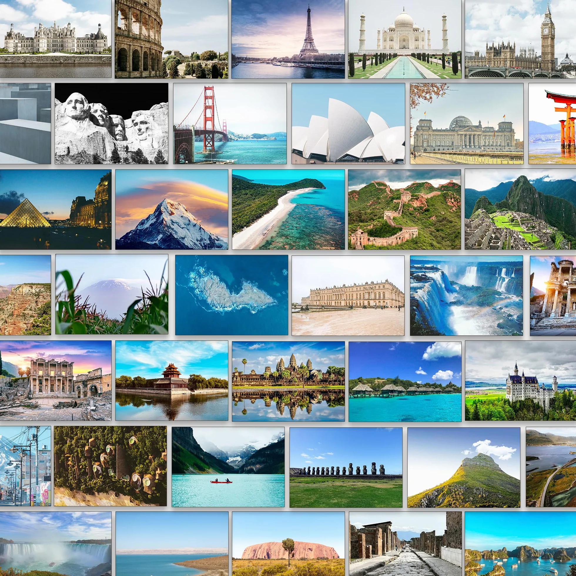 Cartoline Postcrossing – Luoghi Famosi & Punto di Riferimento Iconico (64 Pezzi)