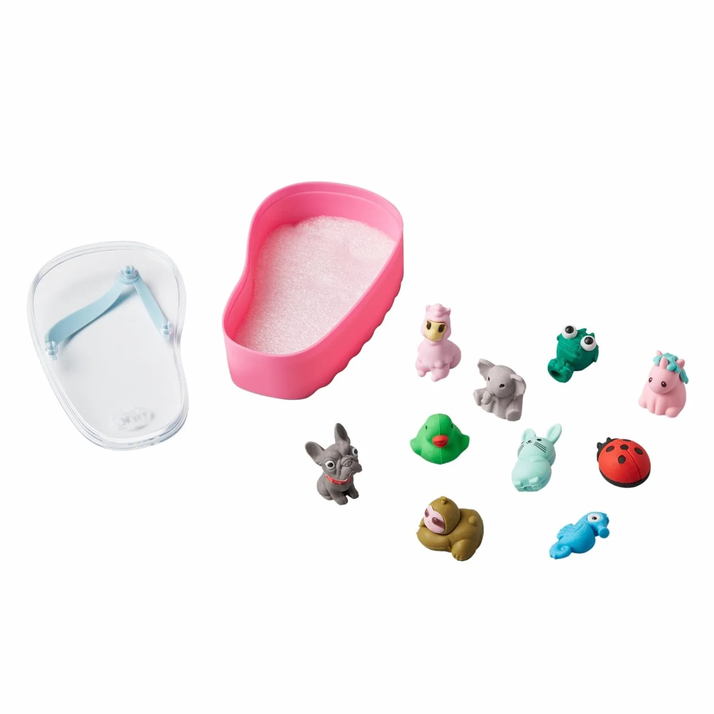 Tinc Gomme Infradito Rosa Set Figurine Animali Multicolori Cancelleria Creativa Confezione 10