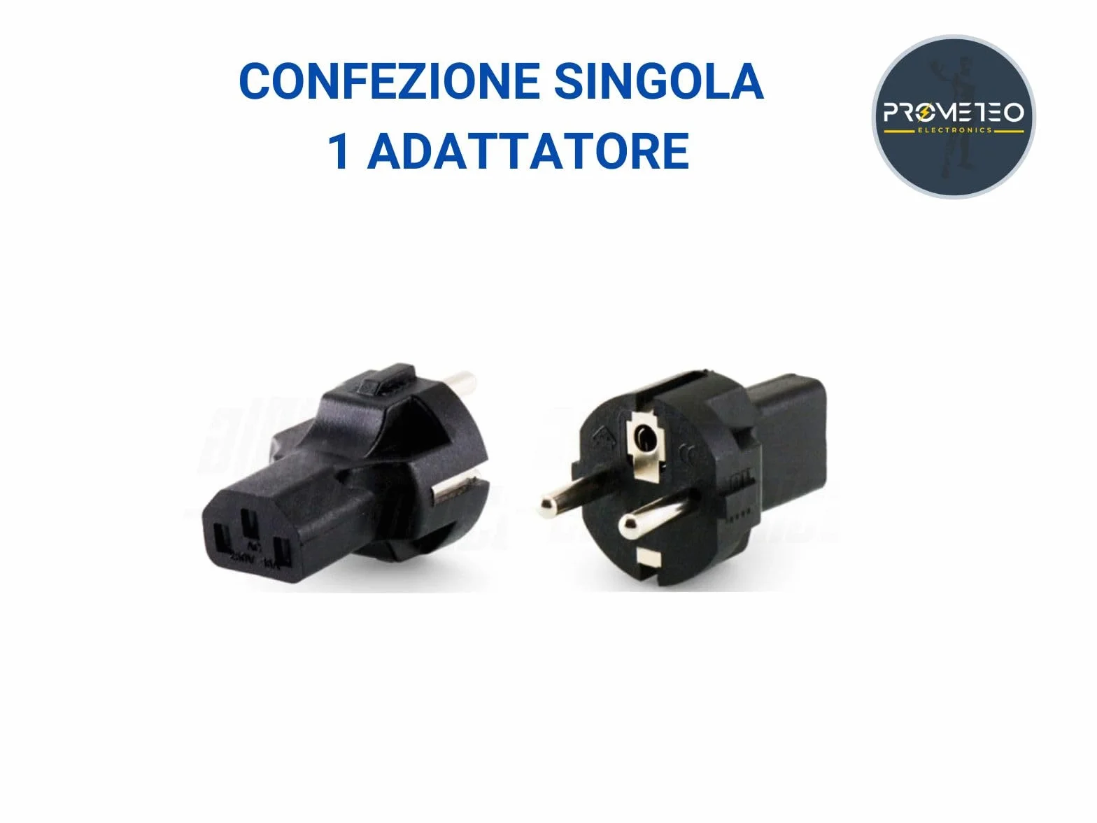 Adattatore convertitore spina da Schuko maschio a presa femmina IEC320 C13 16A 250V per UPS - Cavi alimentazione - gruppi continuità