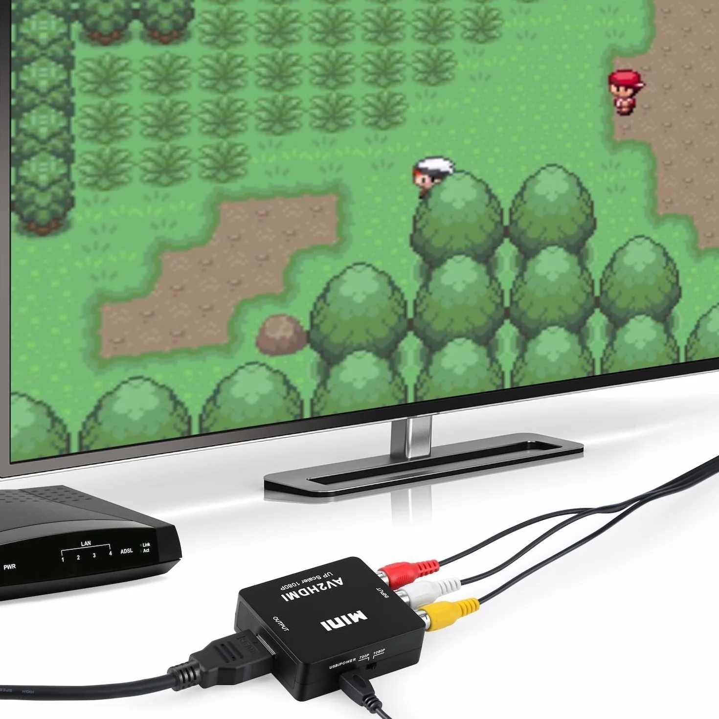 RCA to HDMI Converter 1080P Composite CVBS Audio Video Adapter PAL NTSC