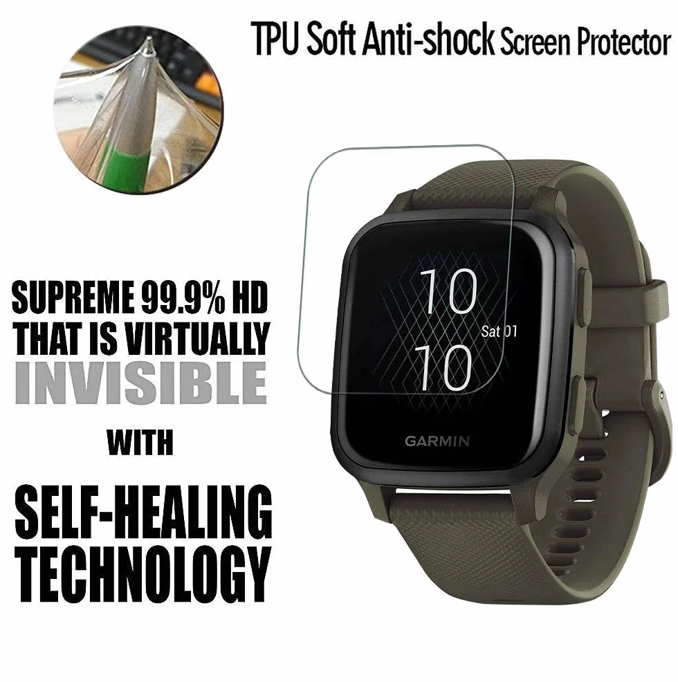 iVoler 6 Pezzi Pellicola Protettiva TPU HD per Garmin Venu SQ 2 / SQ 2 Music / SQ / SQ Music