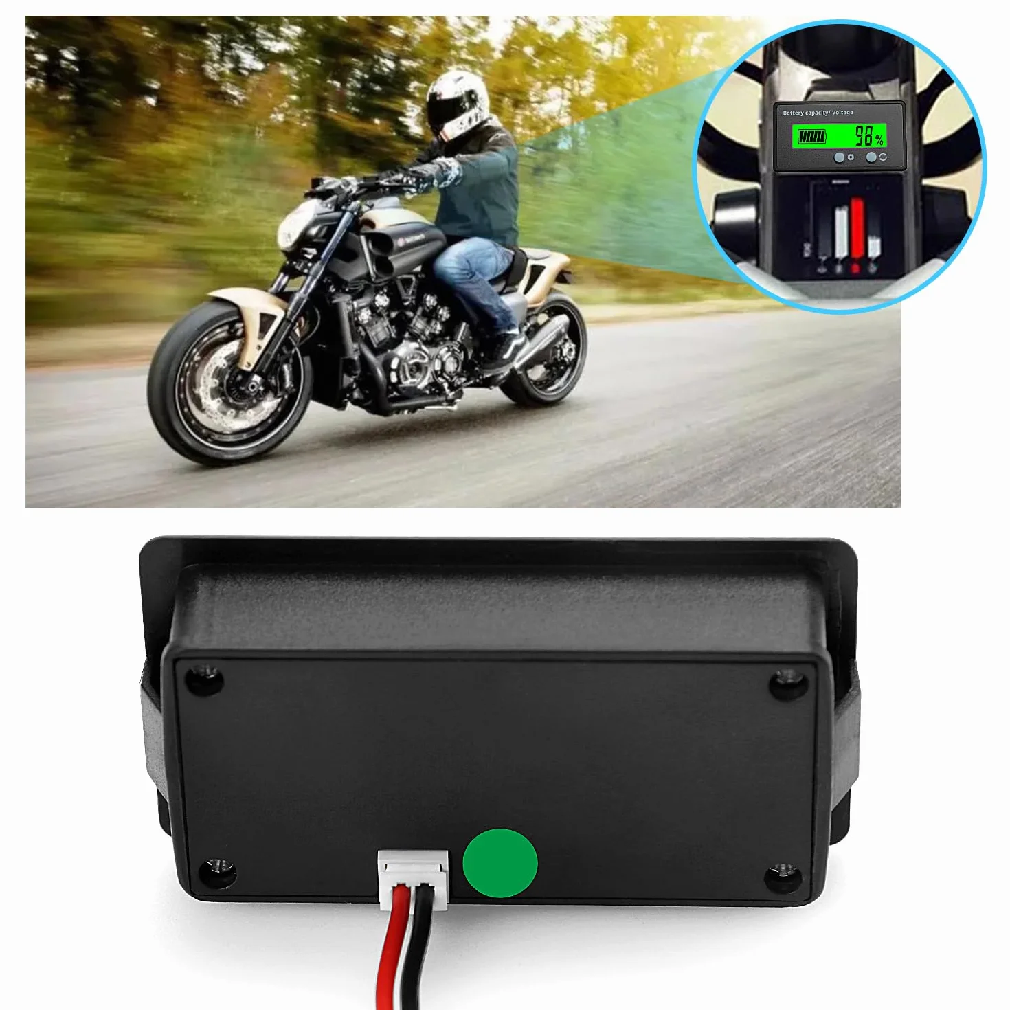 Misuratore di Voltmetro Batteria Universale Tester DC 12-48V Display LCD
