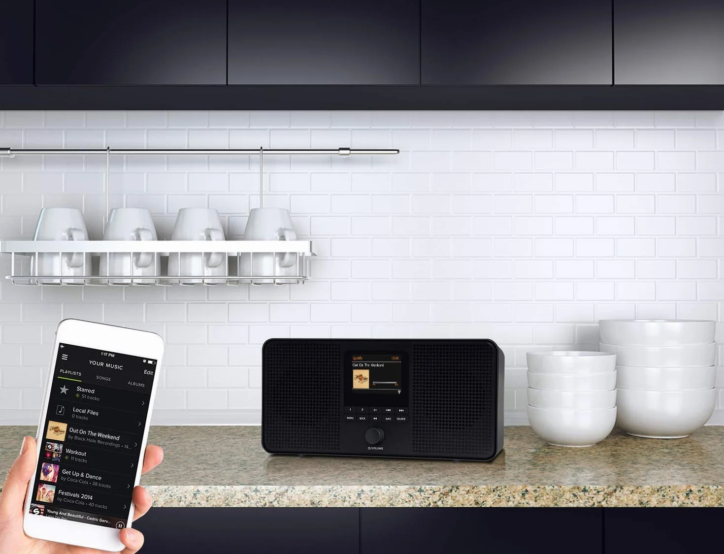LEMEGA IR4S Radio Internet Stereo WiFi DAB+ FM Bluetooth Altoparlante Sveglia 60 Preimpostazioni Nera