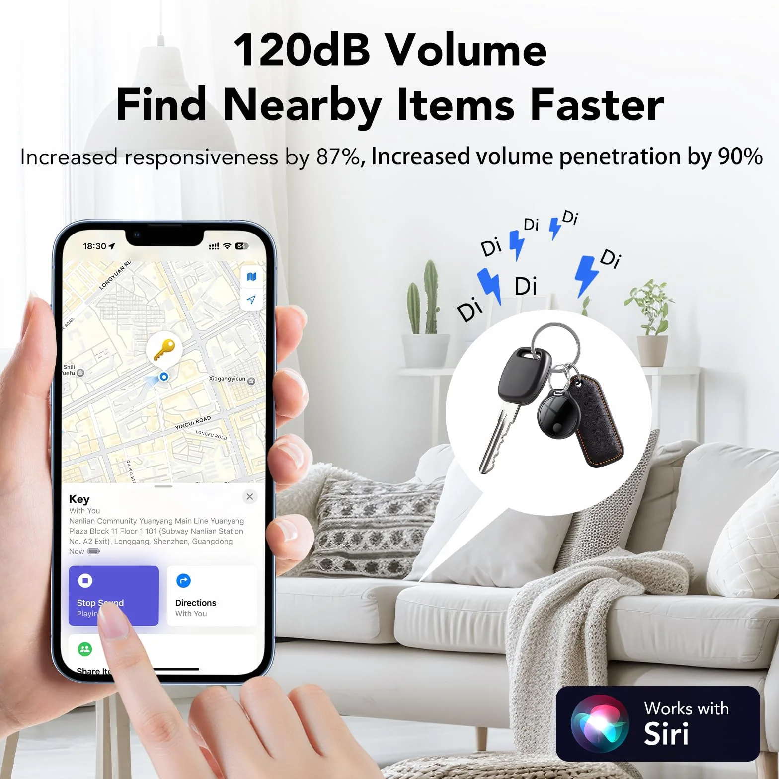 Air Tracker Tag 4 pezzi Nero GPS Tracker Bluetooth Compatibile con Apple Dov'è Localizzatore Chiavi
