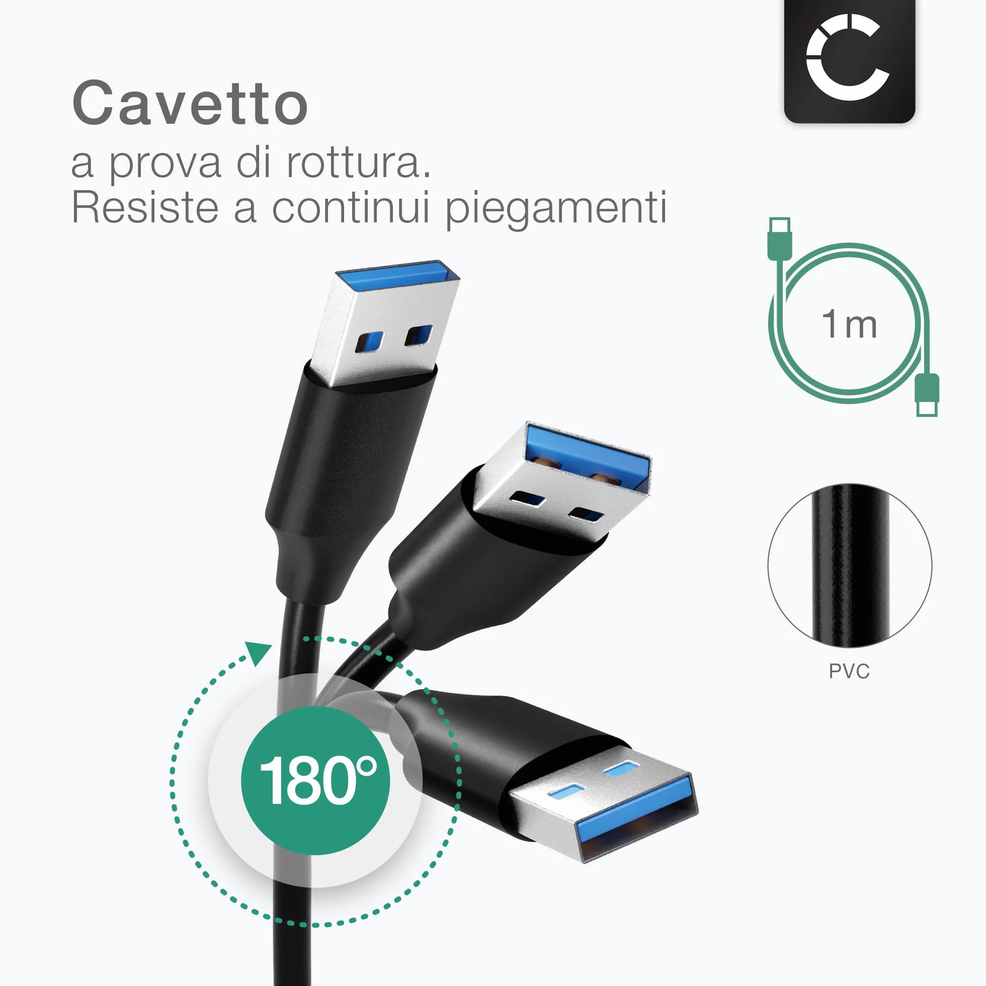 Cavo USB 2.0 compatibile con Garmin Edge 540, 1040, 1040 Solar, Explore 2, 840, inReach Mini 2, Camper 795, 1095, 895 ricarica 3A per navigatore GPS 1m nero