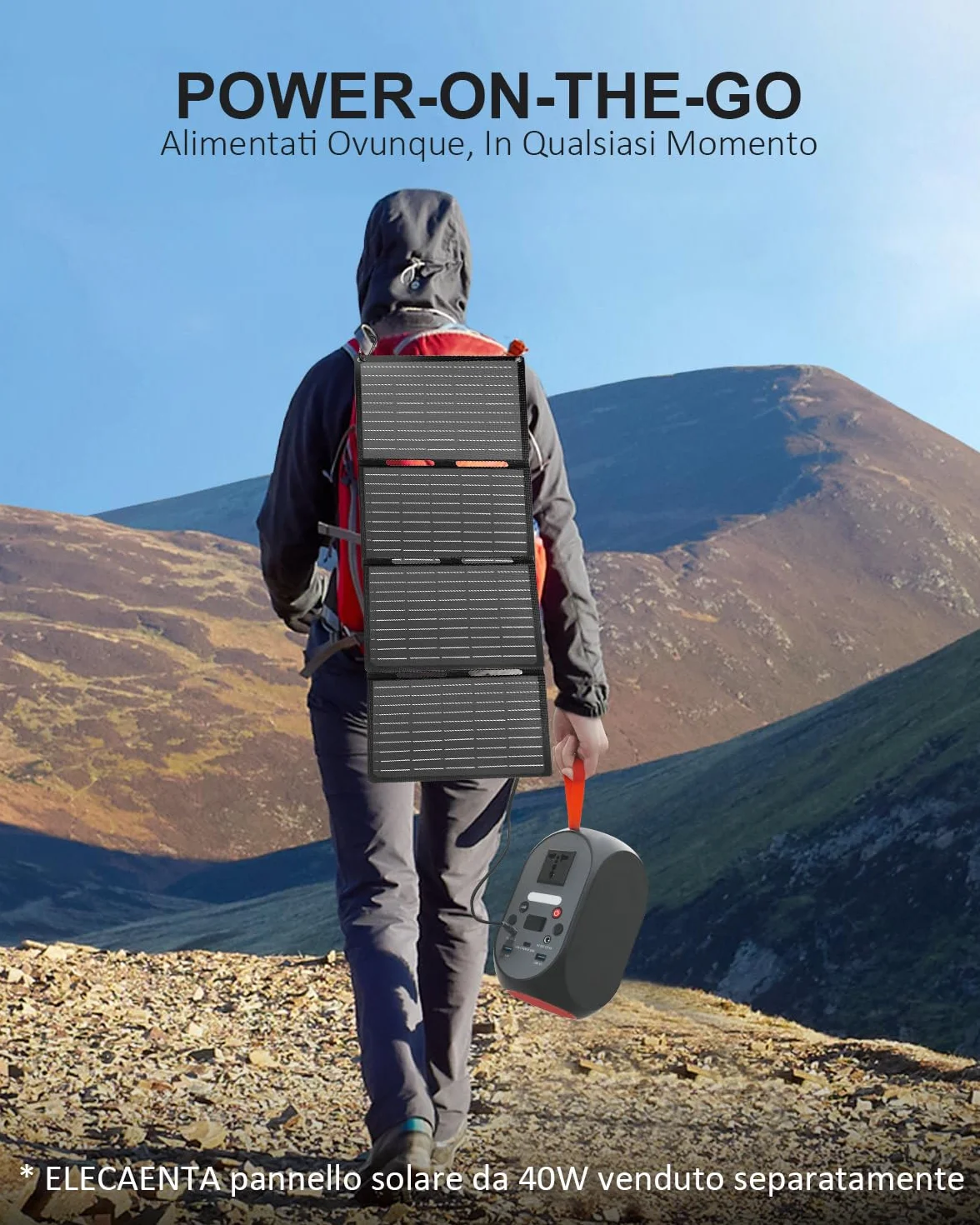 Centrale Elettrica Portatile 99Wh, Generatore Solar Portatile LiFePO4 Batteria CA 120W(Picco 200W) Batteria di Backup con Torcia a LED per Campeggio, Viaggi, Camper, Casa, Emergenza