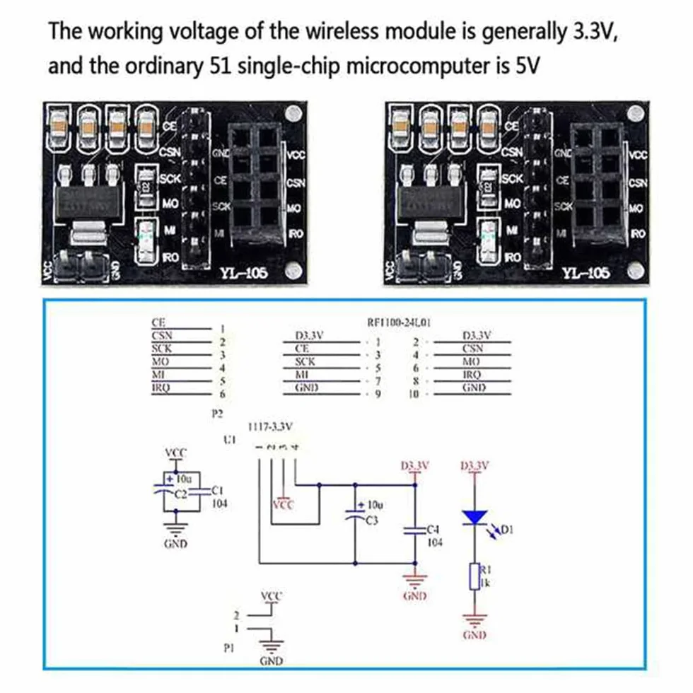 Modulo NRF24L01 PA LNA antenna 1100 metri lunga distanza 3,3 V 4 pezzi