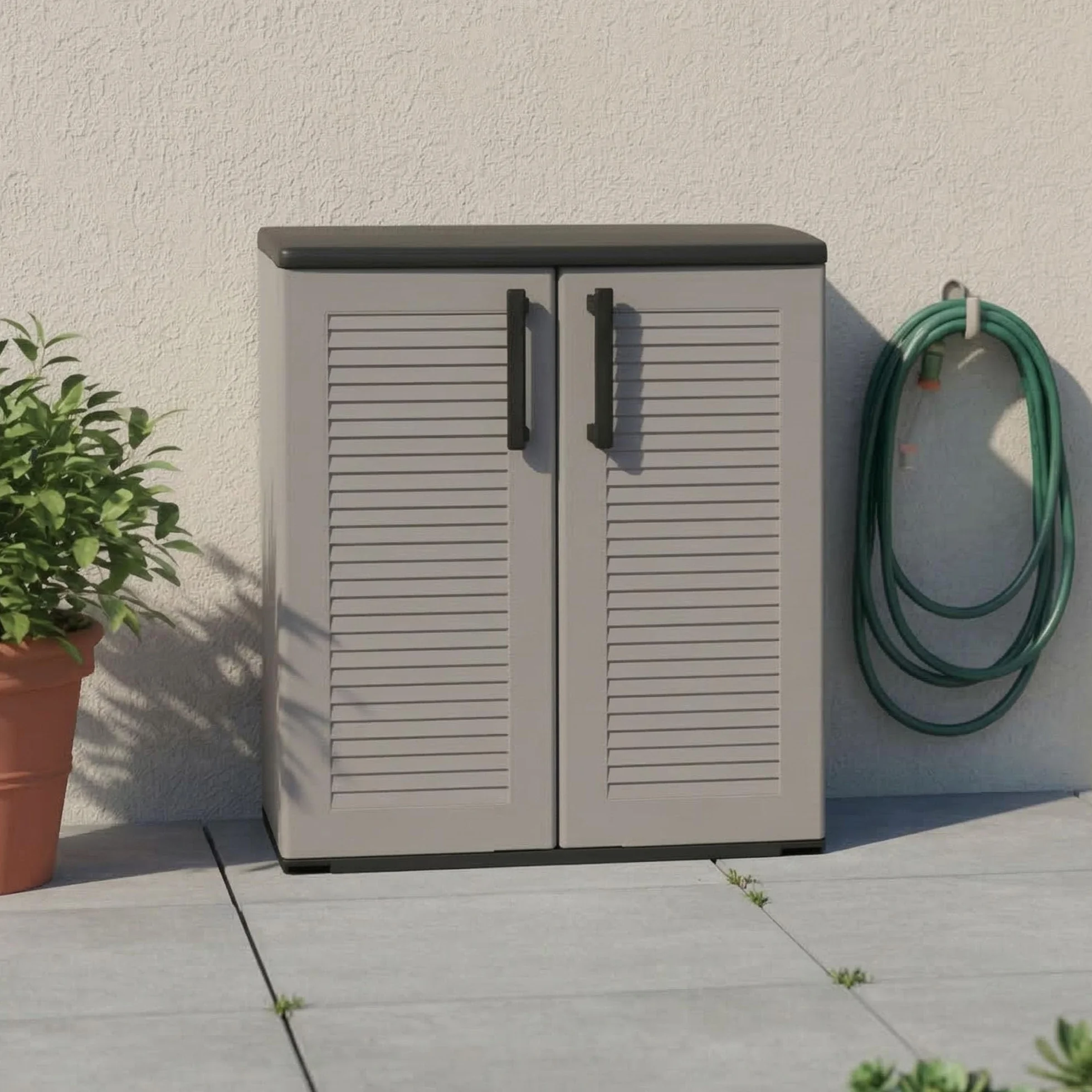 Armadio da esterno Mol Dmora 68x37h84 cm Grigio e Nero