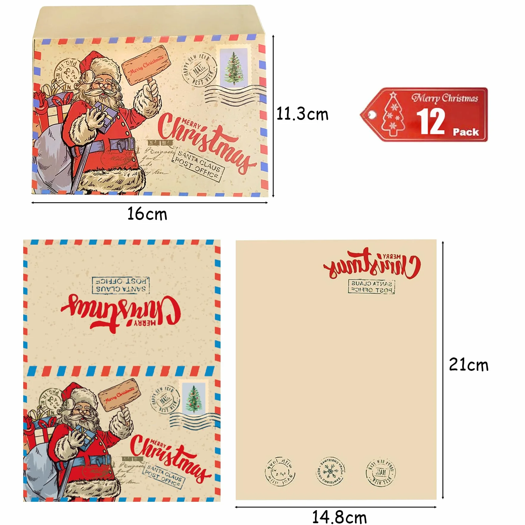 Biglietti Auguri Natale con Buste CLHXWU12 A6 Vintage