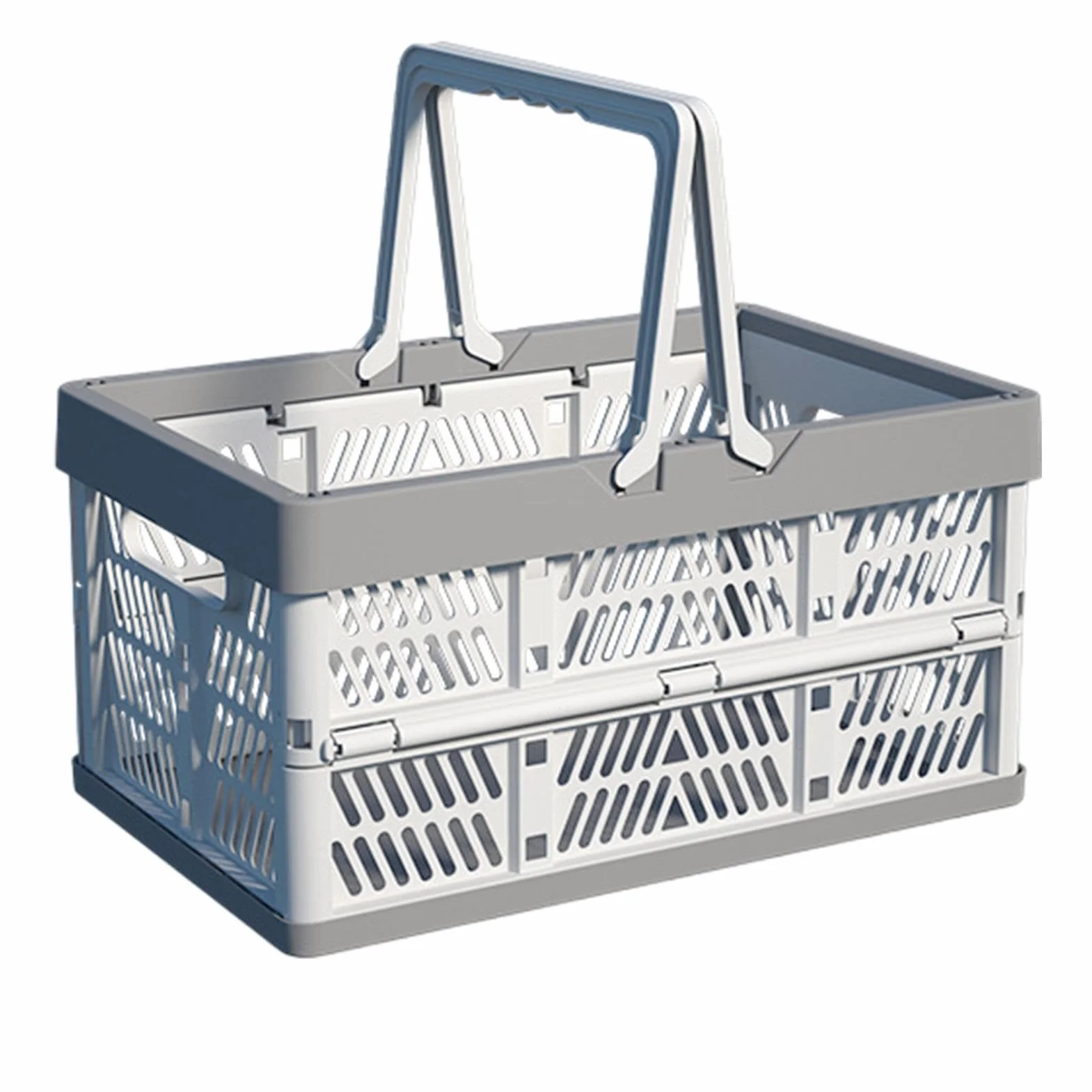 Cassetta Portaoggetti Pieghevole, Cassa Pieghevole 38,5x25x20 Cm Con Manici | Scatola Portaoggetti Pieghevole | Carrello Spesa Pieghevole | Contenitore Per Campeggio, Viaggi, Picnic, Casa E Cucina