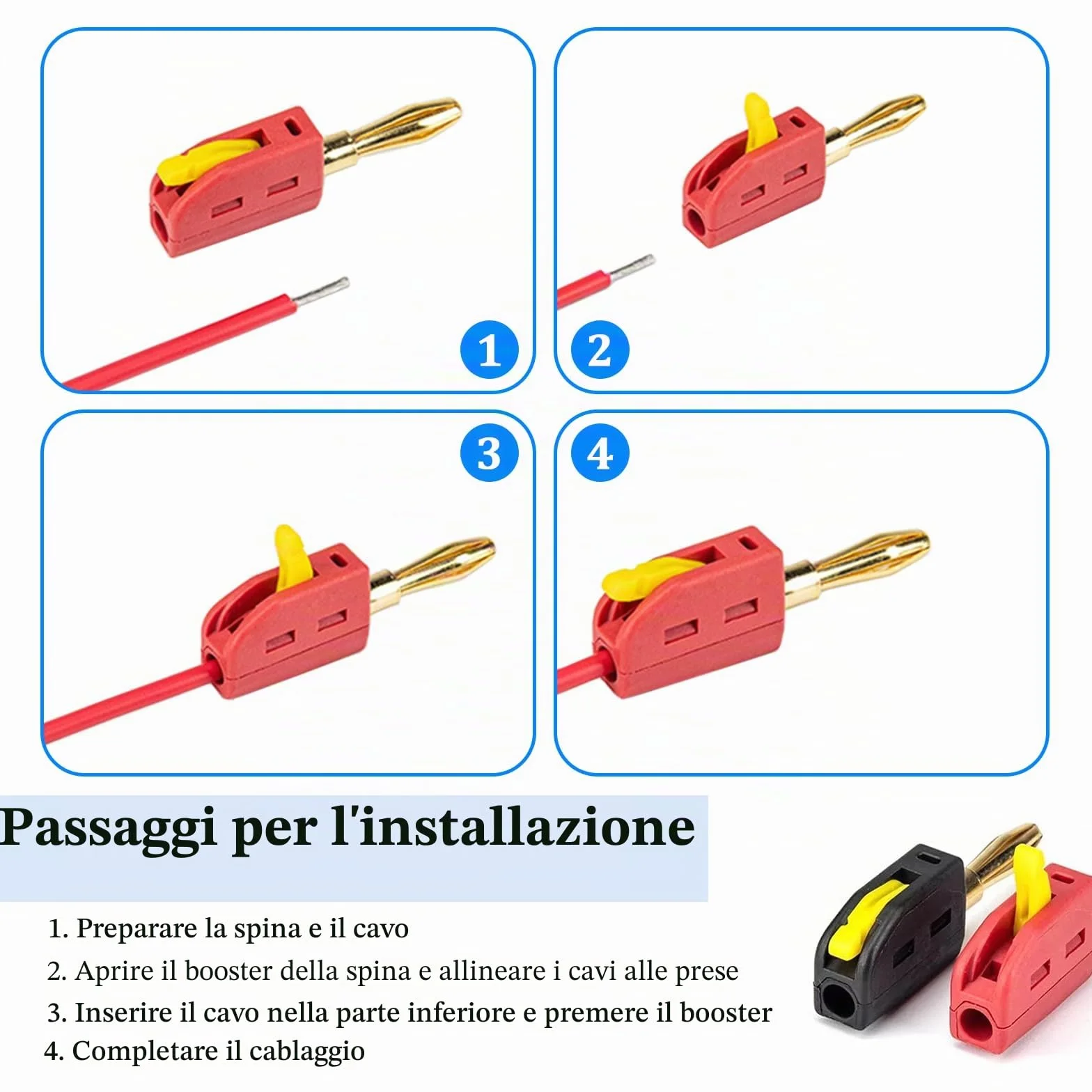 Connettore a banana 4 mm 32 A 10 pezzi spina a banana convertitore per cavi