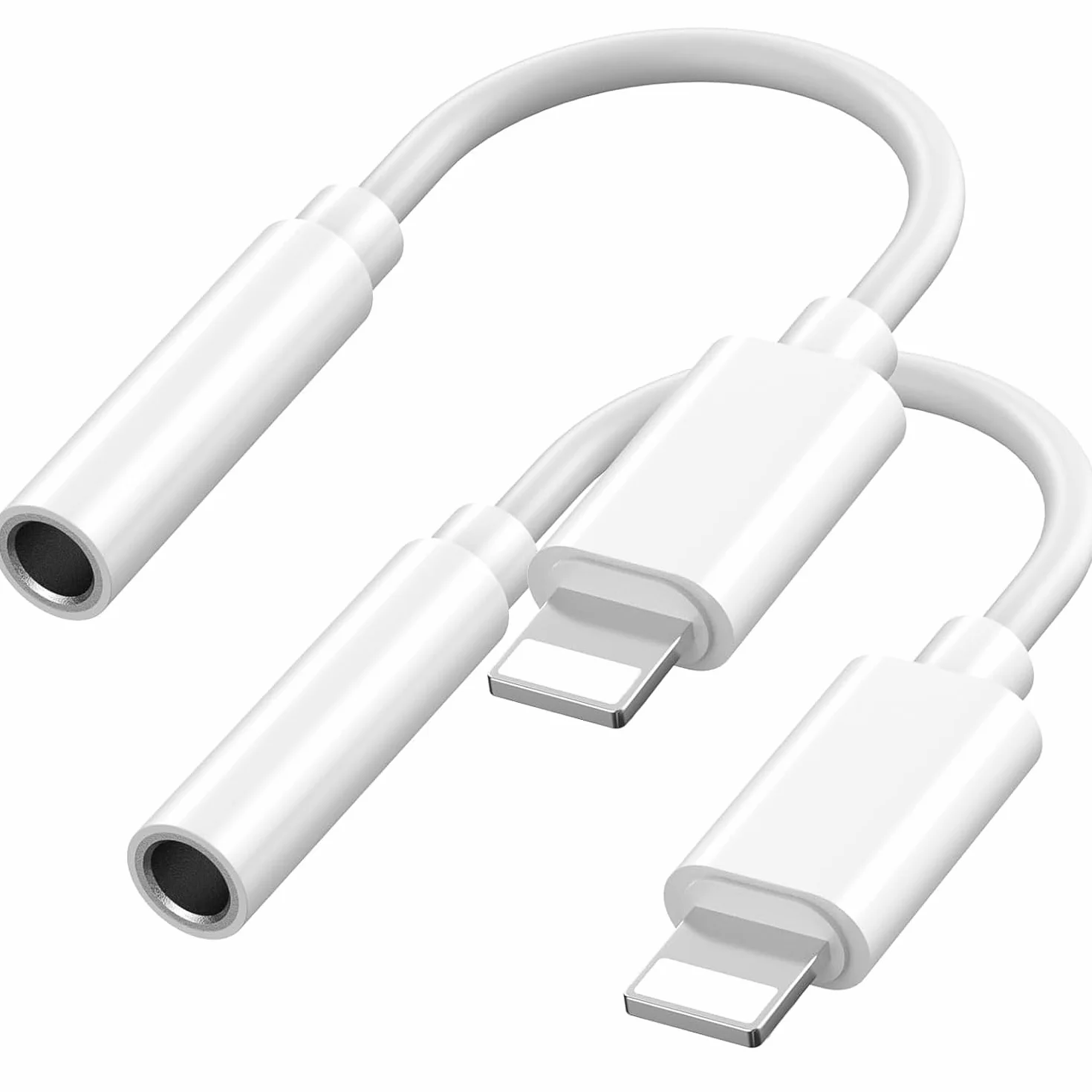 Adattatore Cuffie per Phone MFi Certificato Cavo Aux Audio Dongle Convertitore Compatibile con Phone 14Pro/14/13/12/SE/11/X/XS/8/7 2 Pack