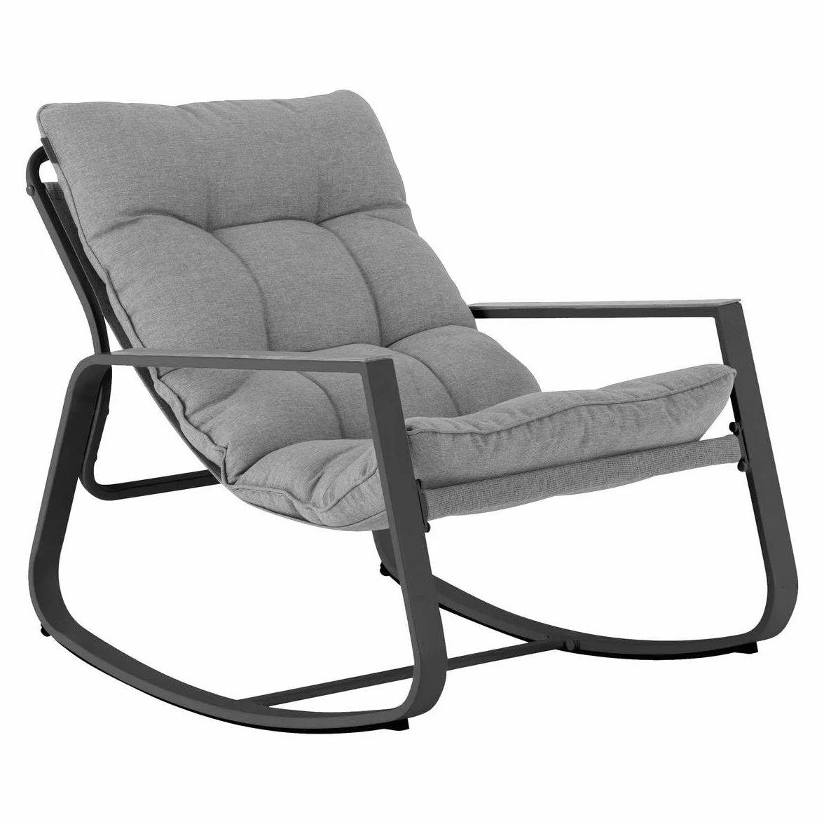 Hespéride - Sedia a dondolo Felino, grigia, 73 x 79,5 x 104 cm, acciaio antiruggine, resistente ai raggi UV - Per giardino, patio, sedia a dondolo
