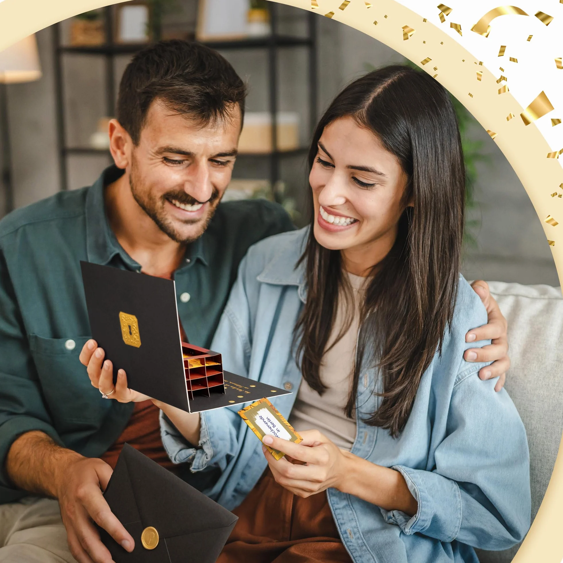 Biglietto di compleanno da grattare, buono da compilare, regalo scrigno popUp