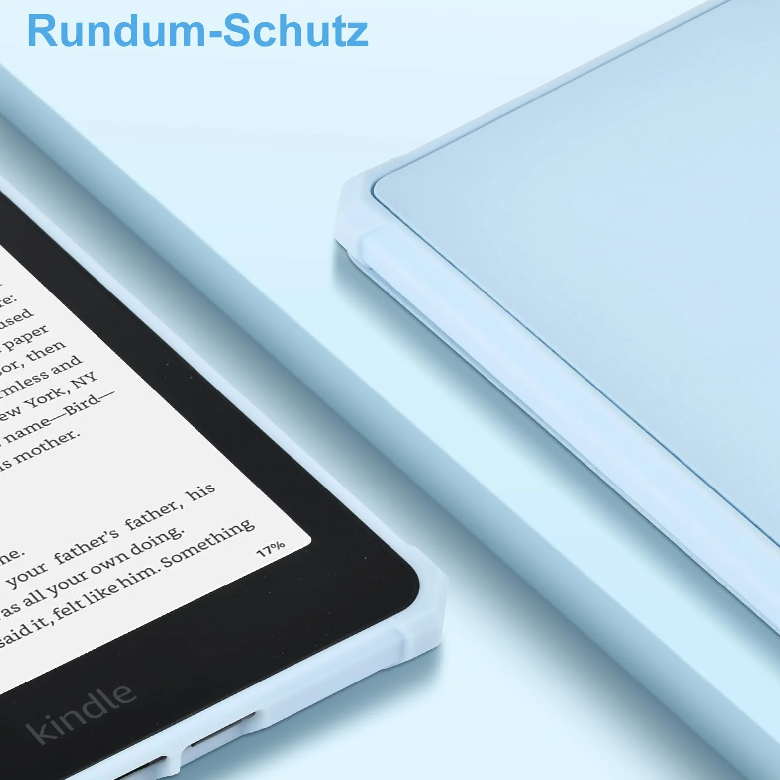 Custodia in pelle PU per Kindle Paperwhite 2024 (12° generazione) con scomparto carte di credito, blu