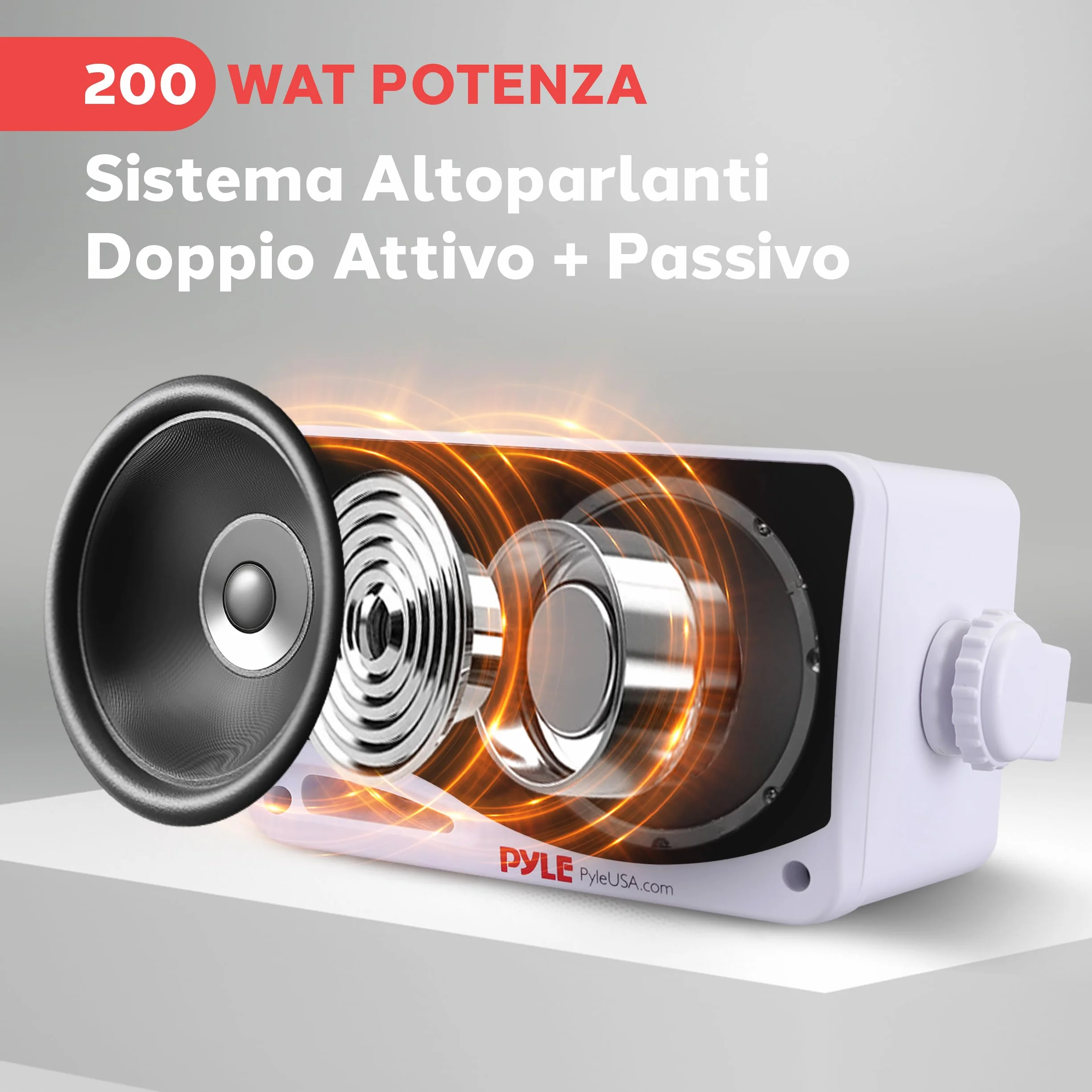 Pyle Cassa Bluetooth Wireless Impermeabile 3 Vie Attivi Passivi Montaggio Parete Soffitto Resistente Intemperie