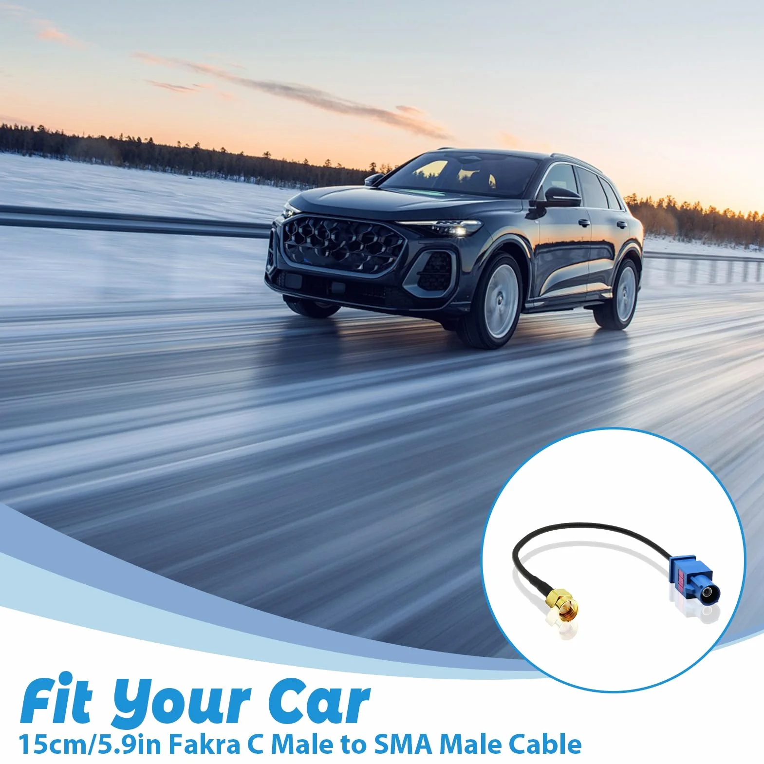 Cavo Adattatore Antenna GPS Auto, Adattatore Fakra C a SMA, Connettore SMA Maschio a Fakra C Femmina, Cavo Coassiale RG174, 15 cm