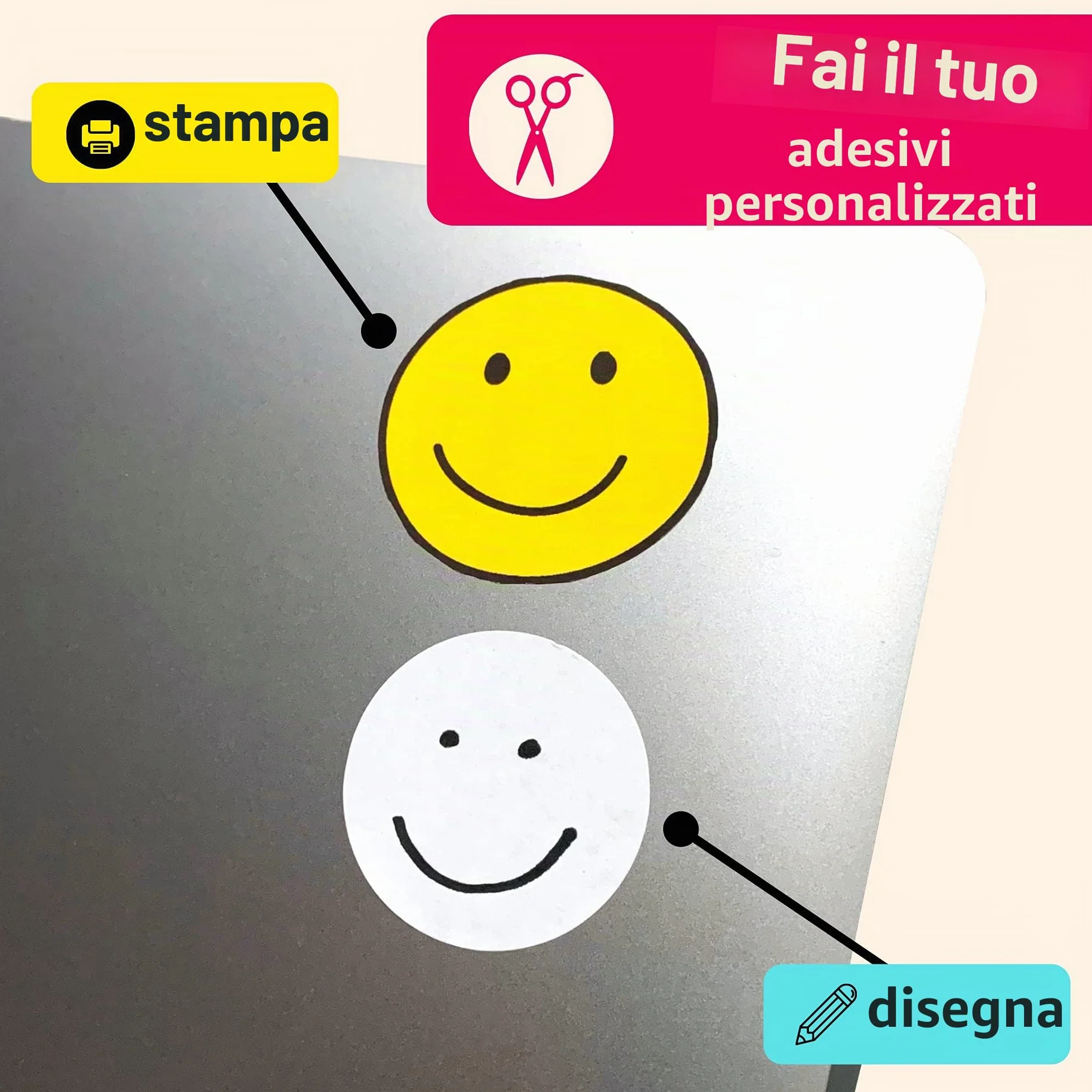 Carta Adesiva A4 Stampabile 25 Fogli Etichette per Stampante