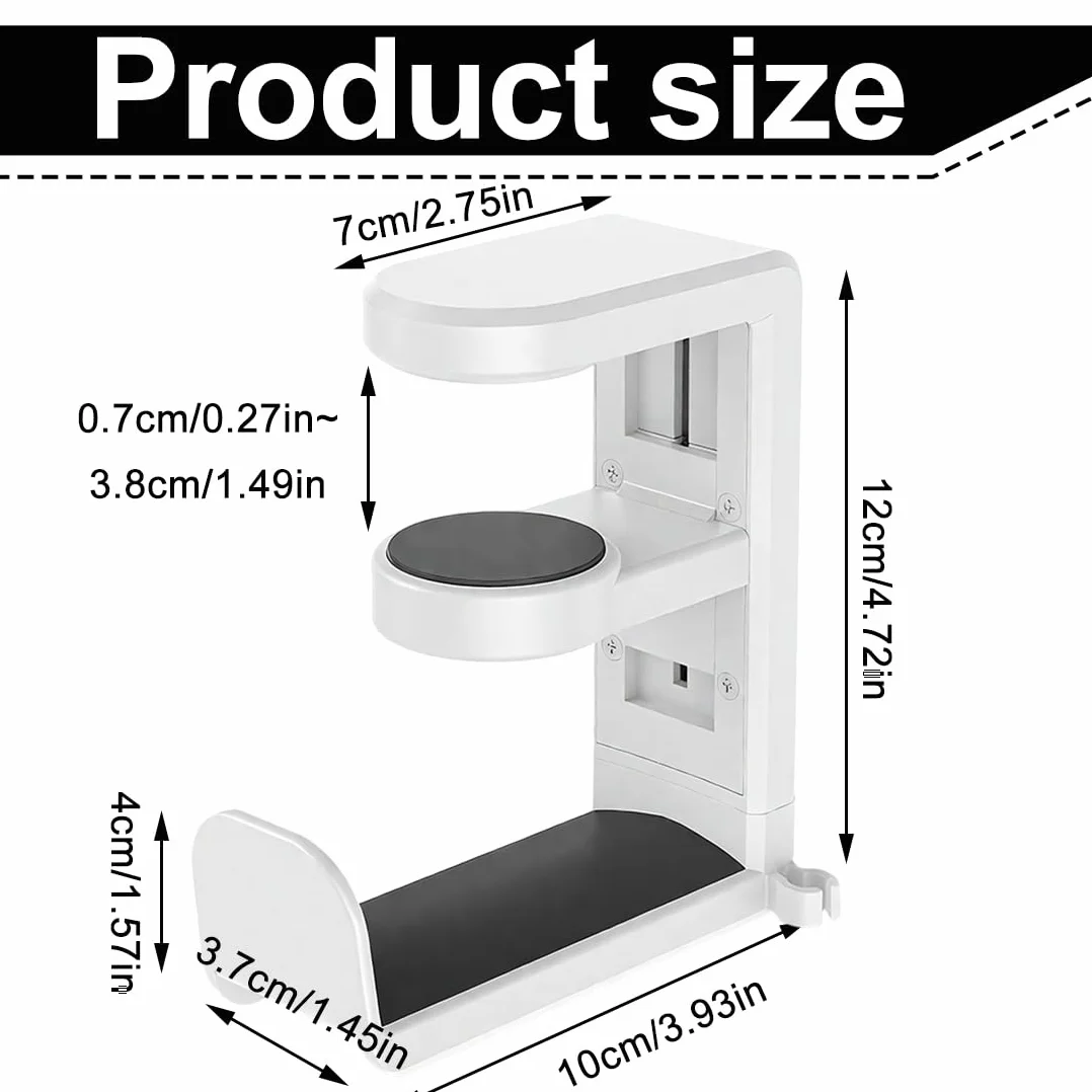 GXGM Supporto Per Cuffie da Scrivania, Gancio Borsa da Tavolo, Organizzatore Accessori (Bianco)