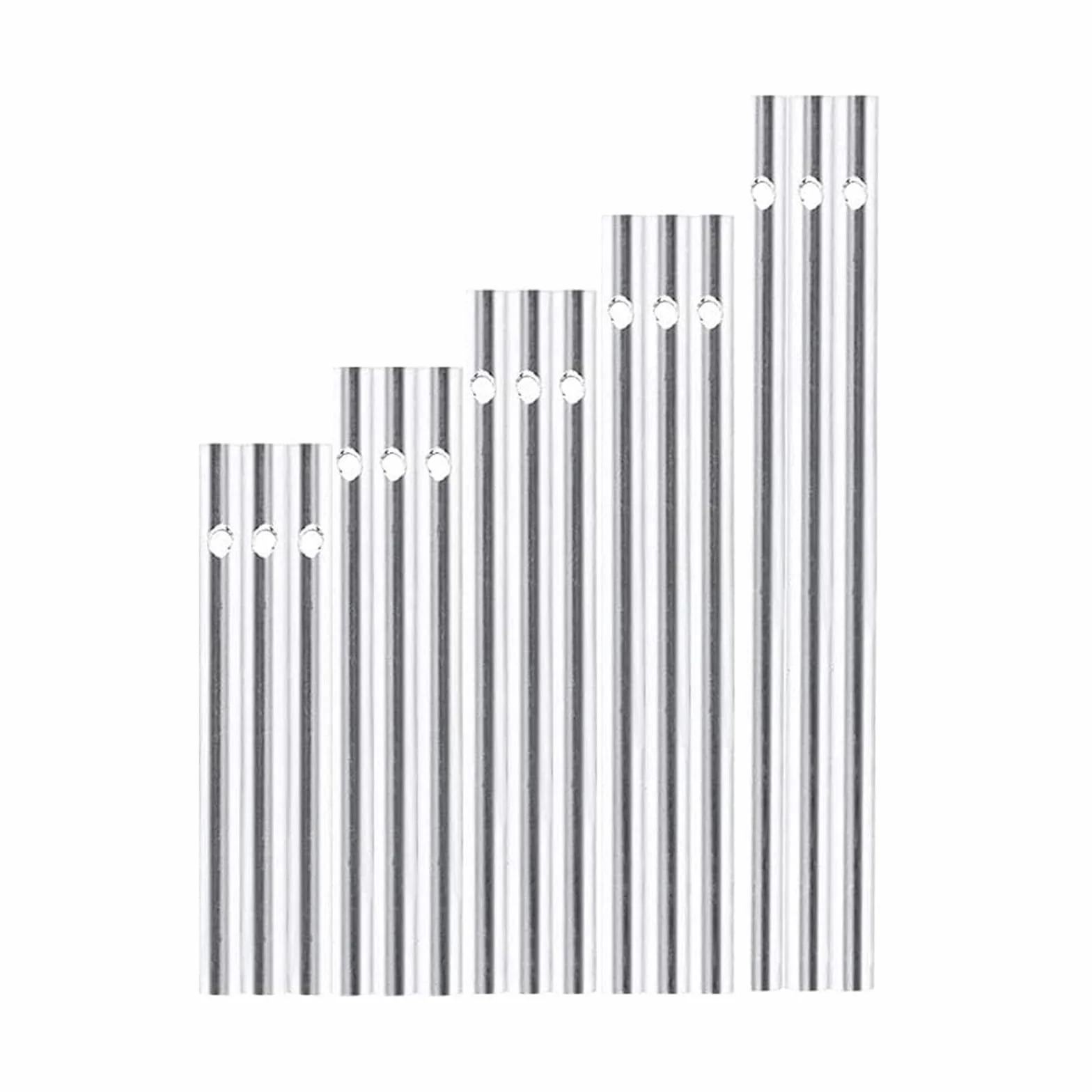Shirene Tubi a vento fai da te, 30 pezzi, accessori per campanelle a vento con 5 diverse lunghezze in alluminio, per casa, giardino, terrazza e fai da te