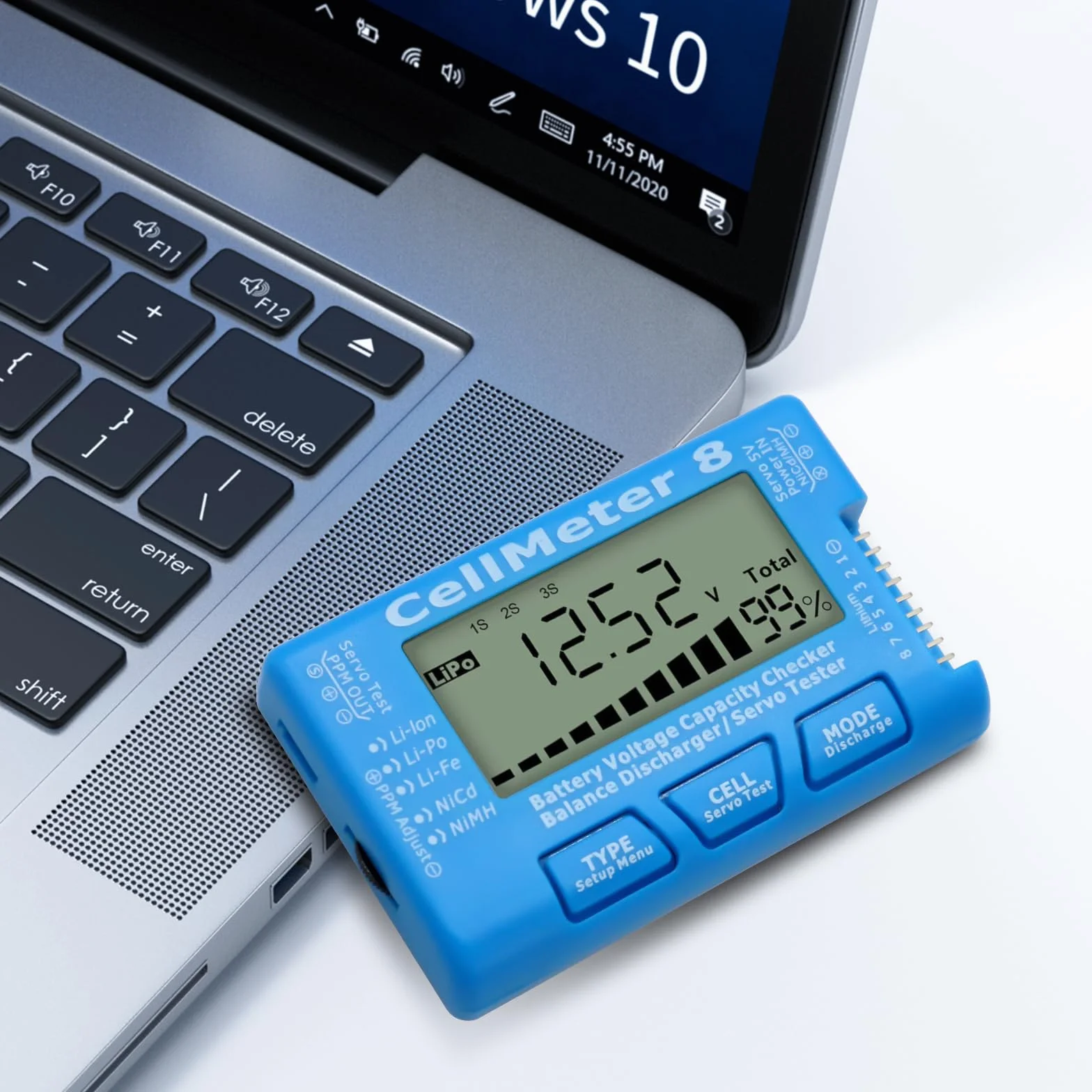 AYWHP Digital Battery Capacity Tester LCD Voltage Controller per LiPo LiFe Li-Ion NiCd NiMh