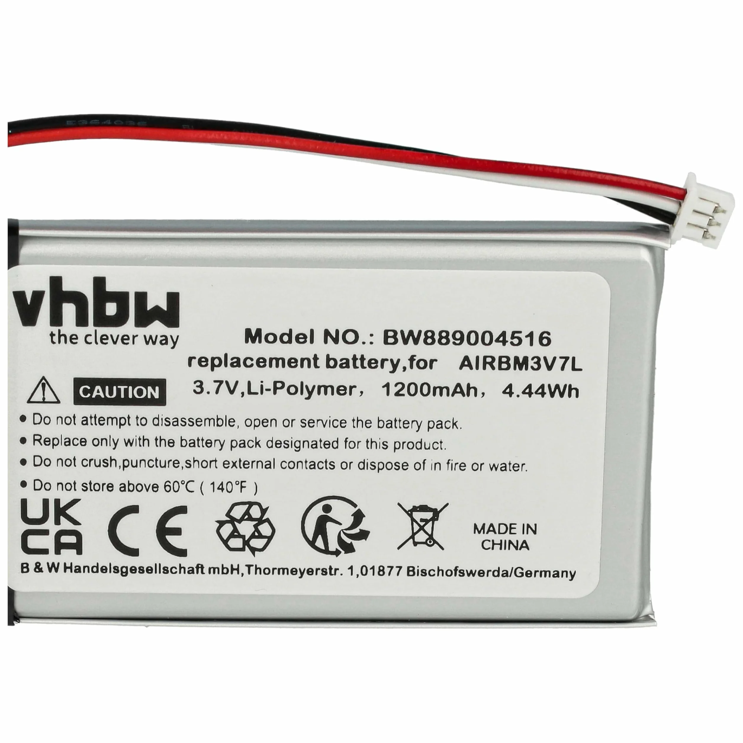 vhbw batteria sostituisce Autec BH3V7L AIRBM3V7L per Radiocomando Industriale 1200mAh 3,7V Li-Poly