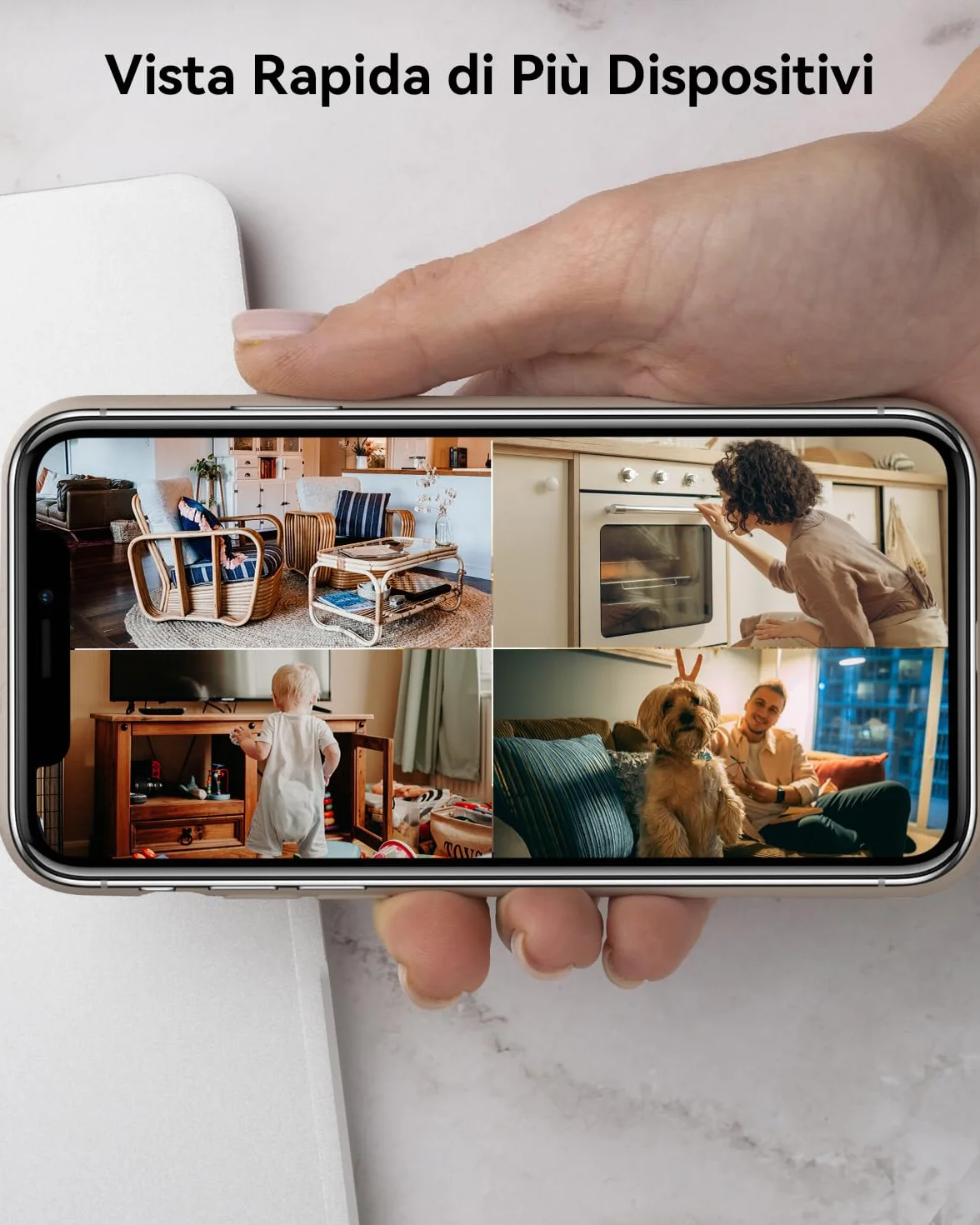 Imou 3MP Telecamera Wi-Fi Interno 2K Videocamera di Sorveglianza Tracciamento Movimento Rilevamento Umano Audio Bidirezionale 2,4GHz