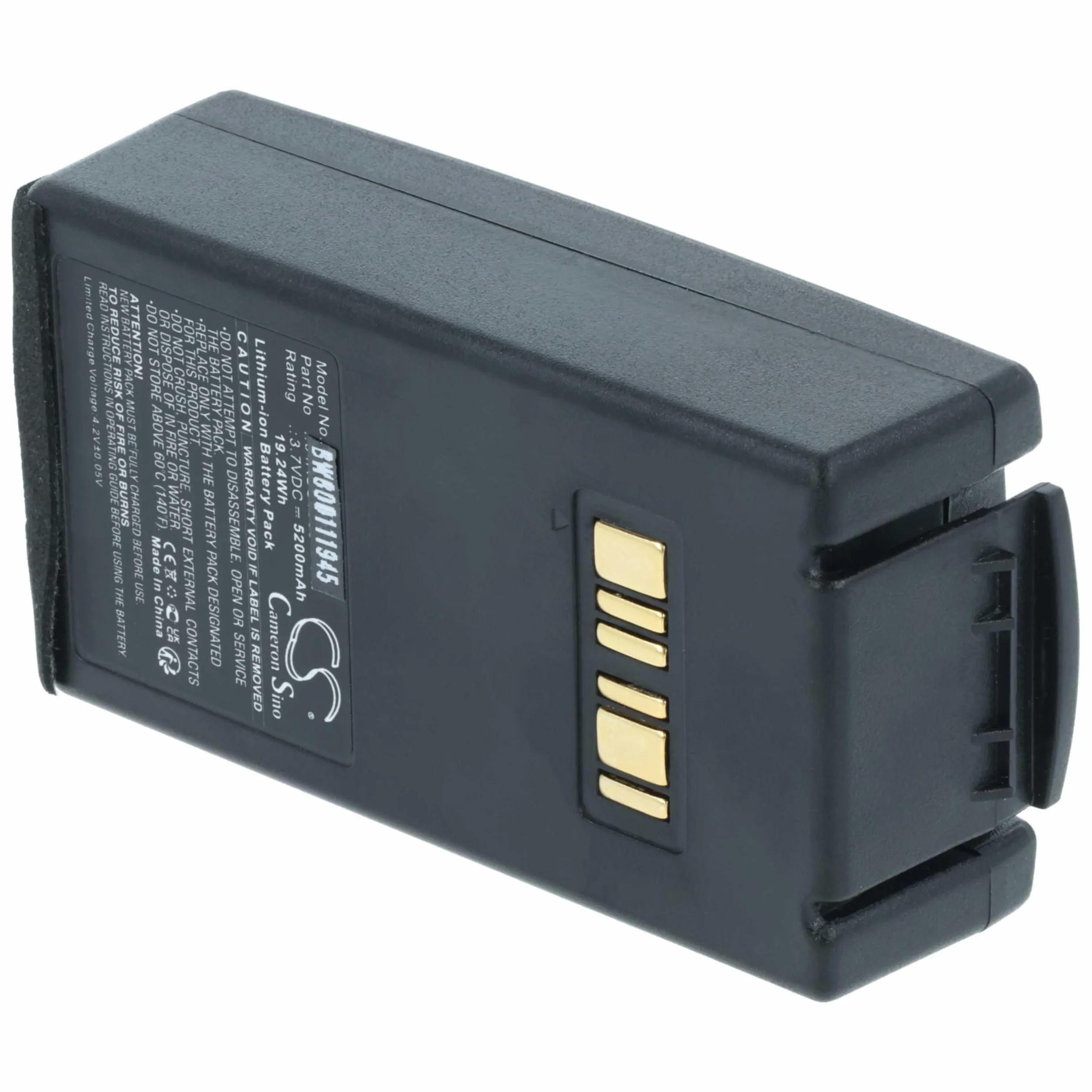 Bateria vhbw compatibile Datalogic Falcon X3 Plus X4, 5200mAh 3,7V Li-Ion per lettore codici a barre POS