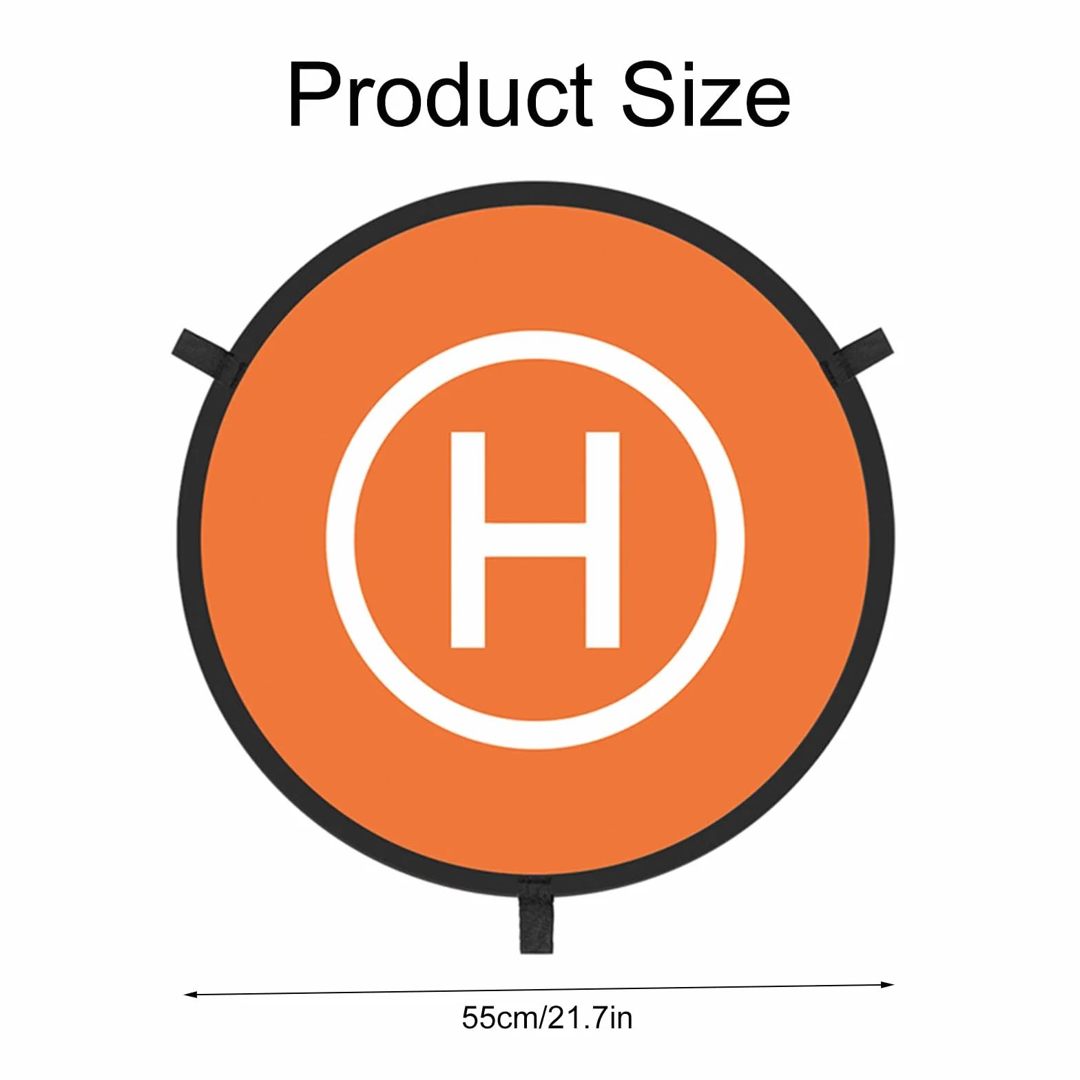 Helipad Dronepad, Drone Landing Pad, Pieghevole, Tappeto di Atterraggio, Arancione, Diametro 55cm, con Borsa