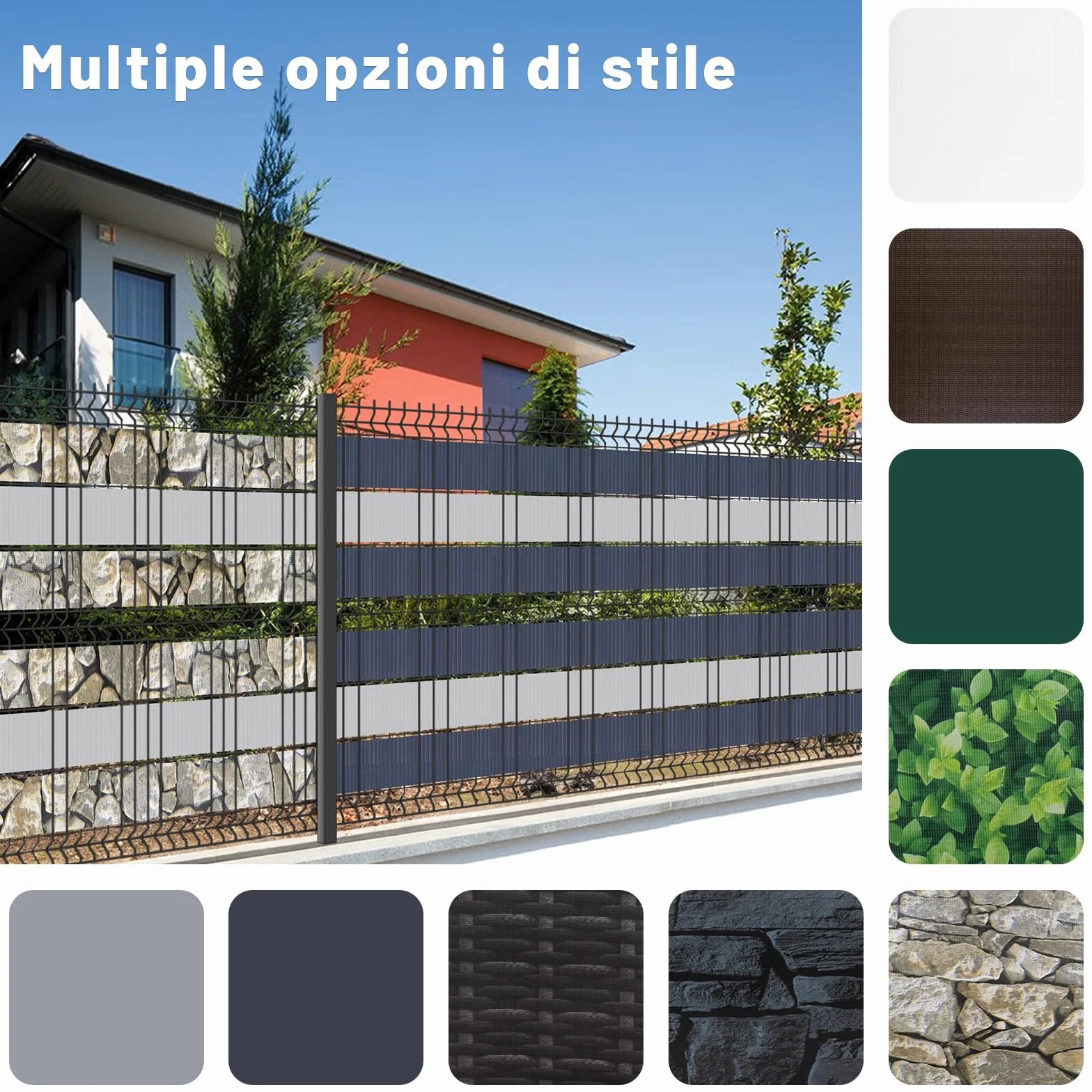 HENG FENG Strisce Frangivista PVC,per Recinzione a Doppio Picchetto 35m x 19cm,450g/m²,Anti-UV,Impermeabile,Antistrappo,Incluse 20 Clip–Protezione Privacy per Giardino e Balcone (Antracite)