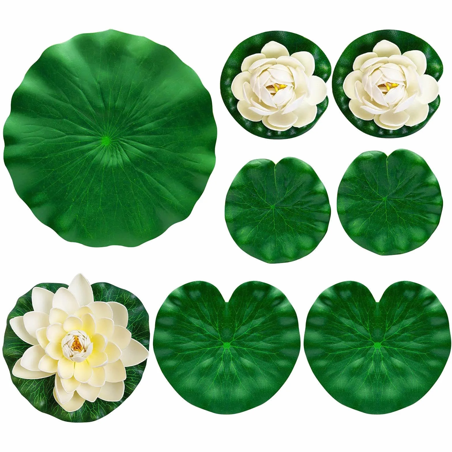 Cuscinetti galleggianti per ninfee, realistici, piante galleggianti per laghetti, decorazioni per piscina, cortile, lago, centrotavola, valle meditazione, cascata, feste, matrimoni, casa