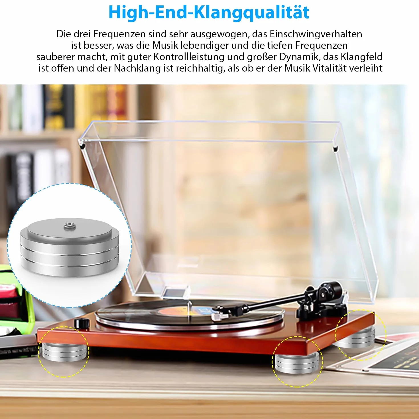 Tertullus 4 piedini ammortizzatori HiFi in alluminio 58 mm × 22 mm per subwoofer altoparlanti amplificatori giradischi
