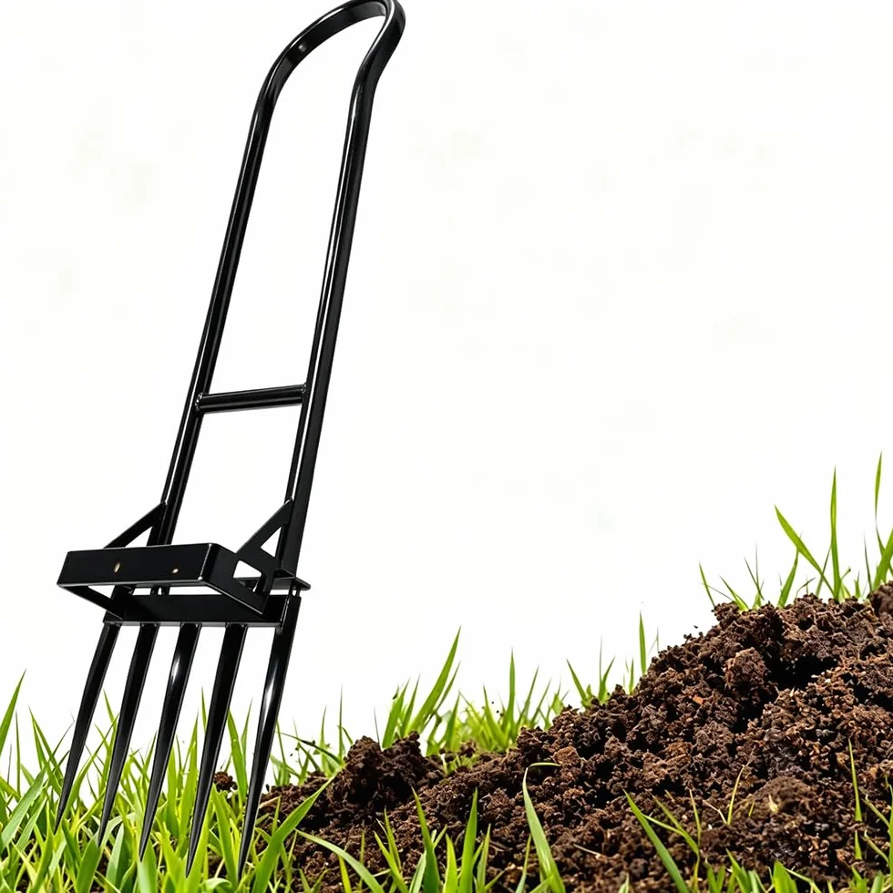 Paletta a forchetta per scavo, per allentamento profondo e aerazione del terreno, dotata di due manici ergonomici, risparmio di fatica e facile da usare. Larghezza di lavoro 29 cm