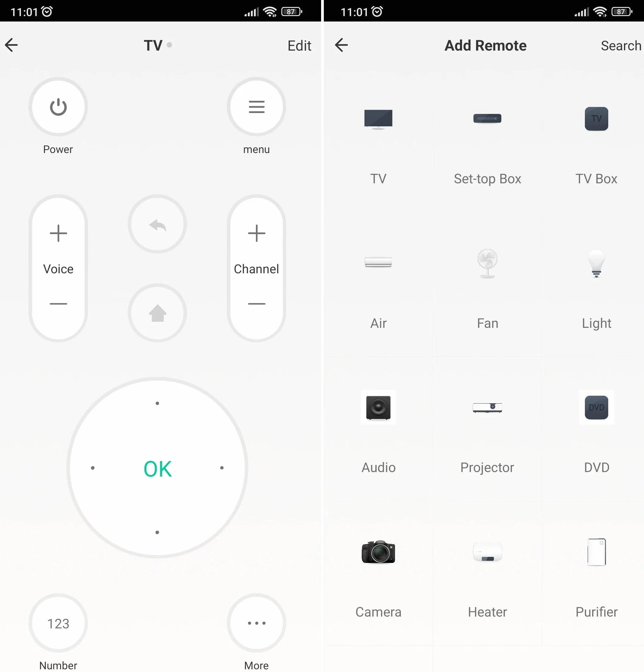 Telecomando WiFi 2,4 GHz Universale IR Smart Home Tuya Alexa Google Home TV Climatizzatore Nero