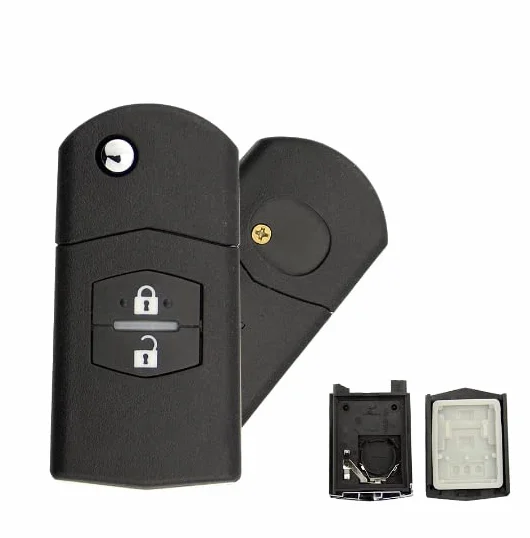 Guscio Chiave Telecomando Compatibile con Mazda 2 3 5 6 M6 RX8 MX5 Cover Scocca Ricambio (2 Tasti)