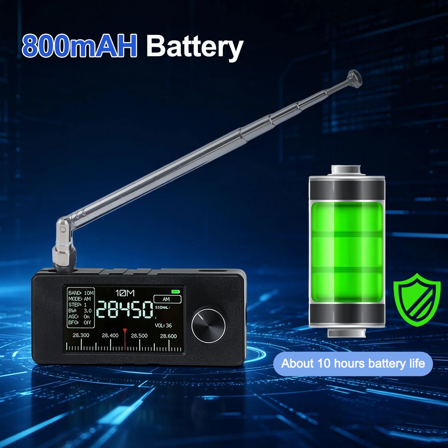 Mini SI4732 Radio ESP-32-S3 Master Control SI4732 Chip LSB USB AM FM Schermo IPS 4,8 cm Antenna Telescopica Antenna a Ciambella