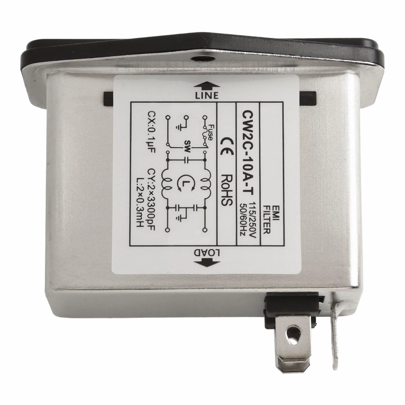 Filtro di rete EMI CW2C-10A-T presa IEC 3A/6A/10A alloggiamento metallo interruttore sicurezza illuminazione industriale