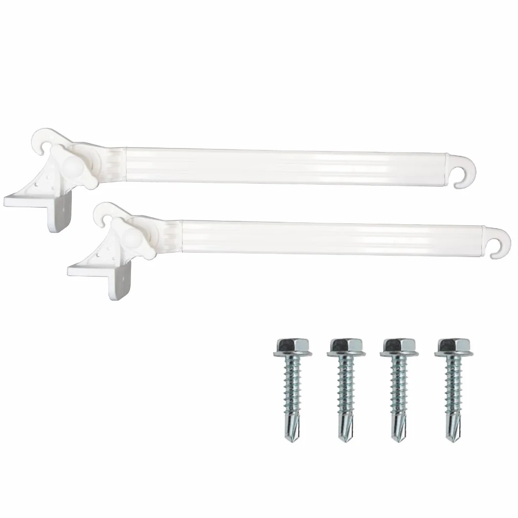 Braccetti per Tende da Sole Esterne in PVC Bianco 50 cm Regolabili 180° 1 Coppia