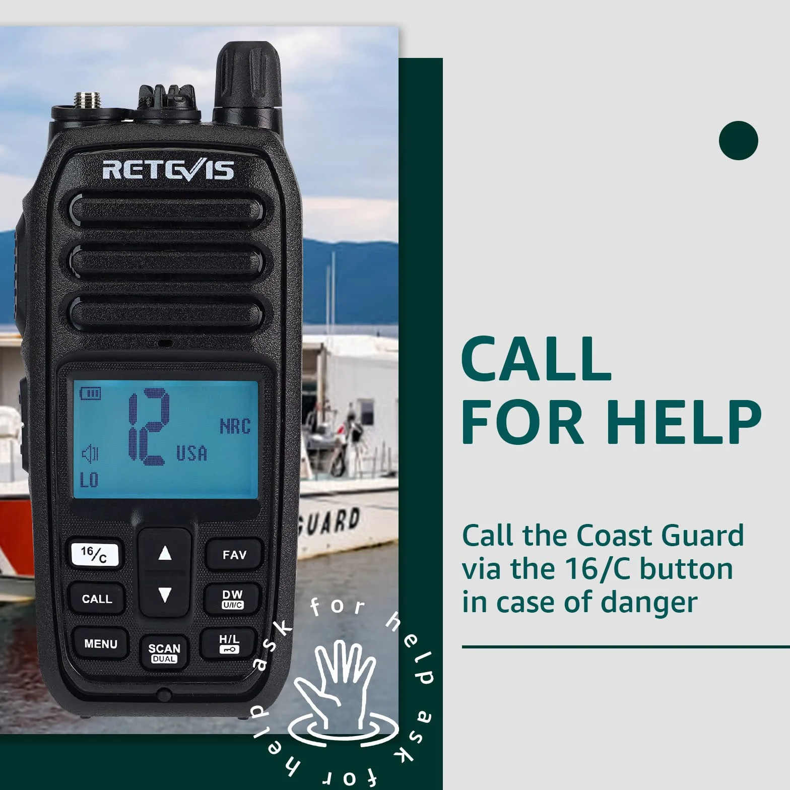 Retevis RM21 Radio Marina Palmare Walkie Talkie Impermeabile IP67 Riduzione Intelligente del Rumore AI 88 Canali