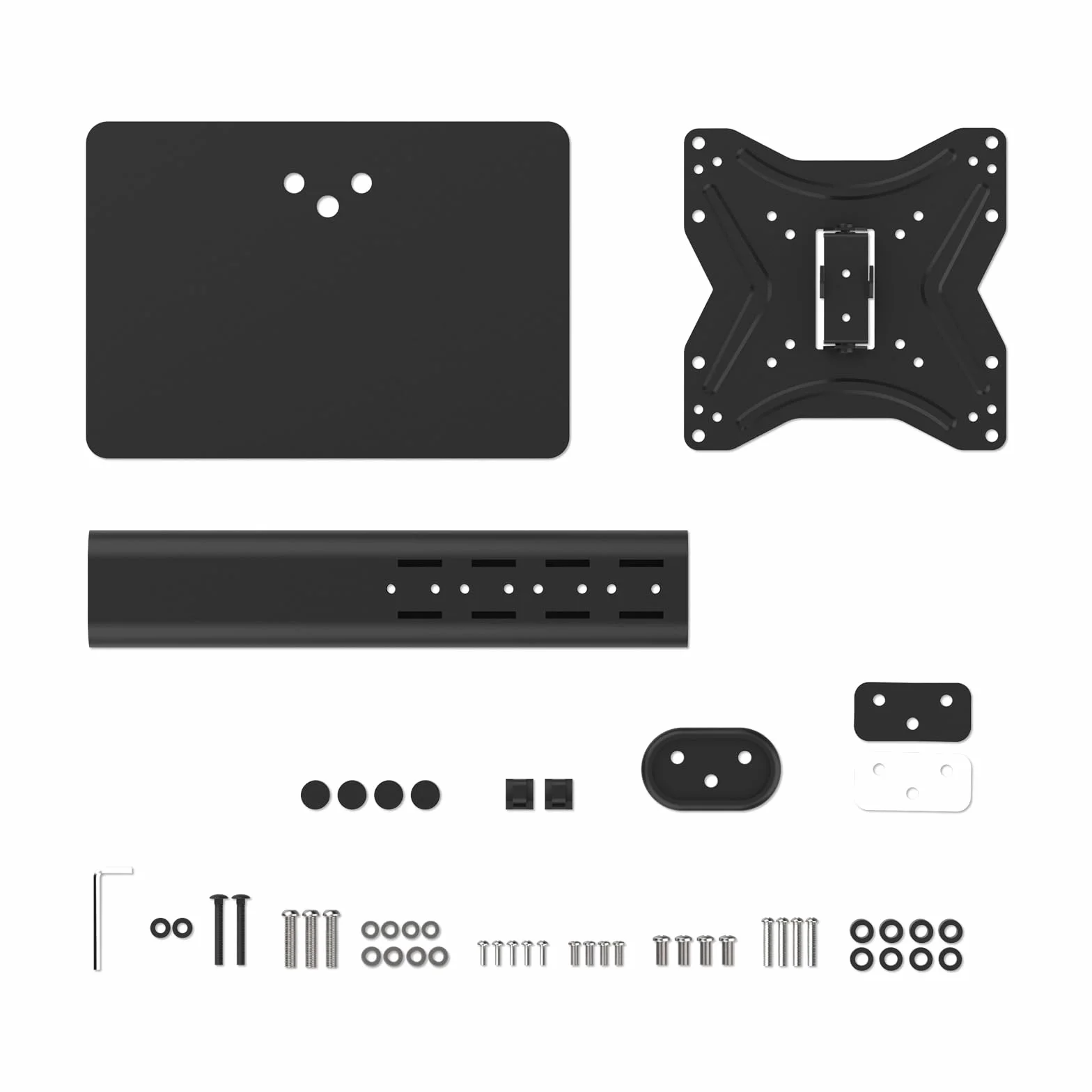 GRIFEMA GB1005-2 Supporto TV da Tavolo 17-43 Pollici Girevole Regolabile in Altezza Base in Vetro Temperato Fino a 30 kg Vesa 200x200mm