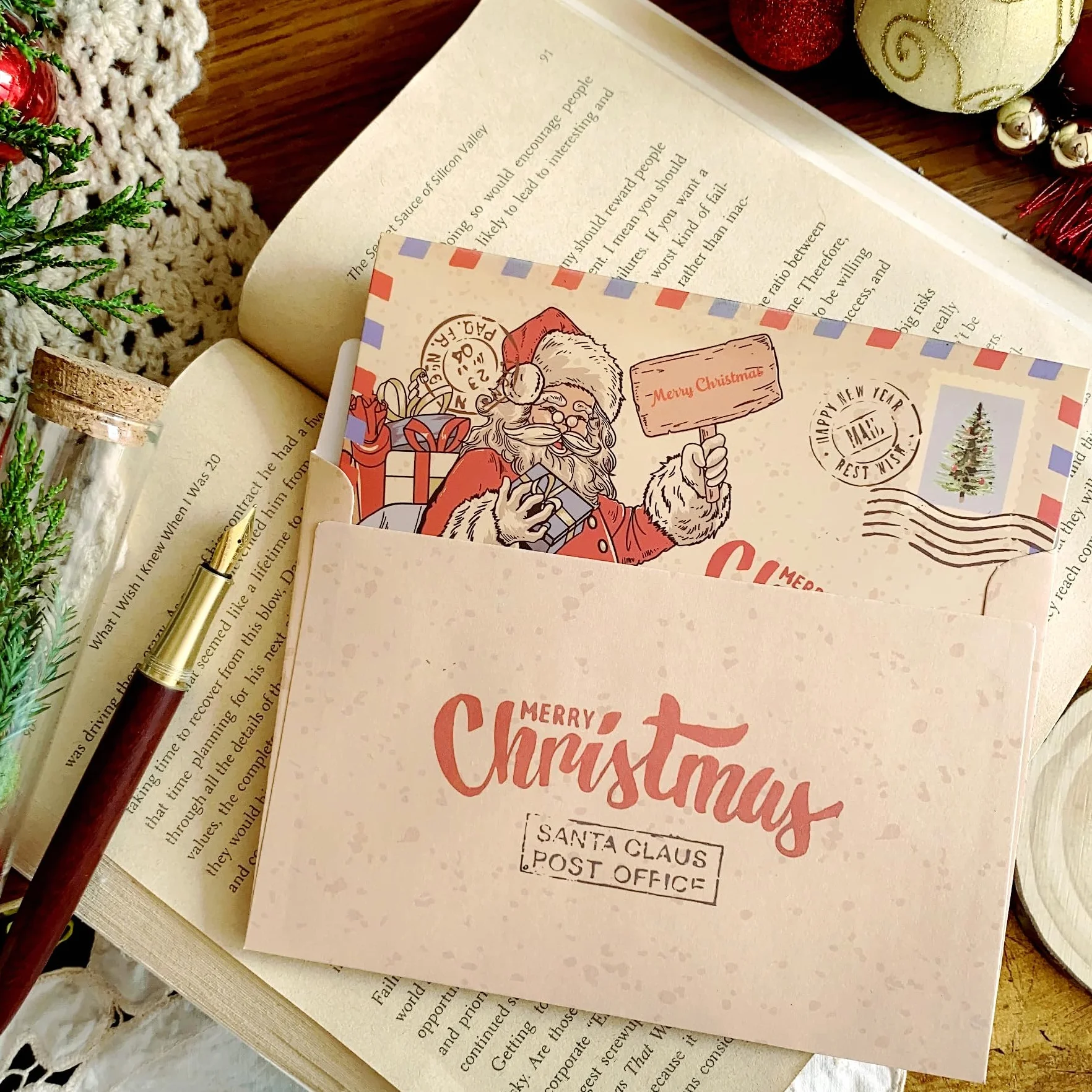 Biglietti Auguri Natale con Buste CLHXWU12 A6 Vintage