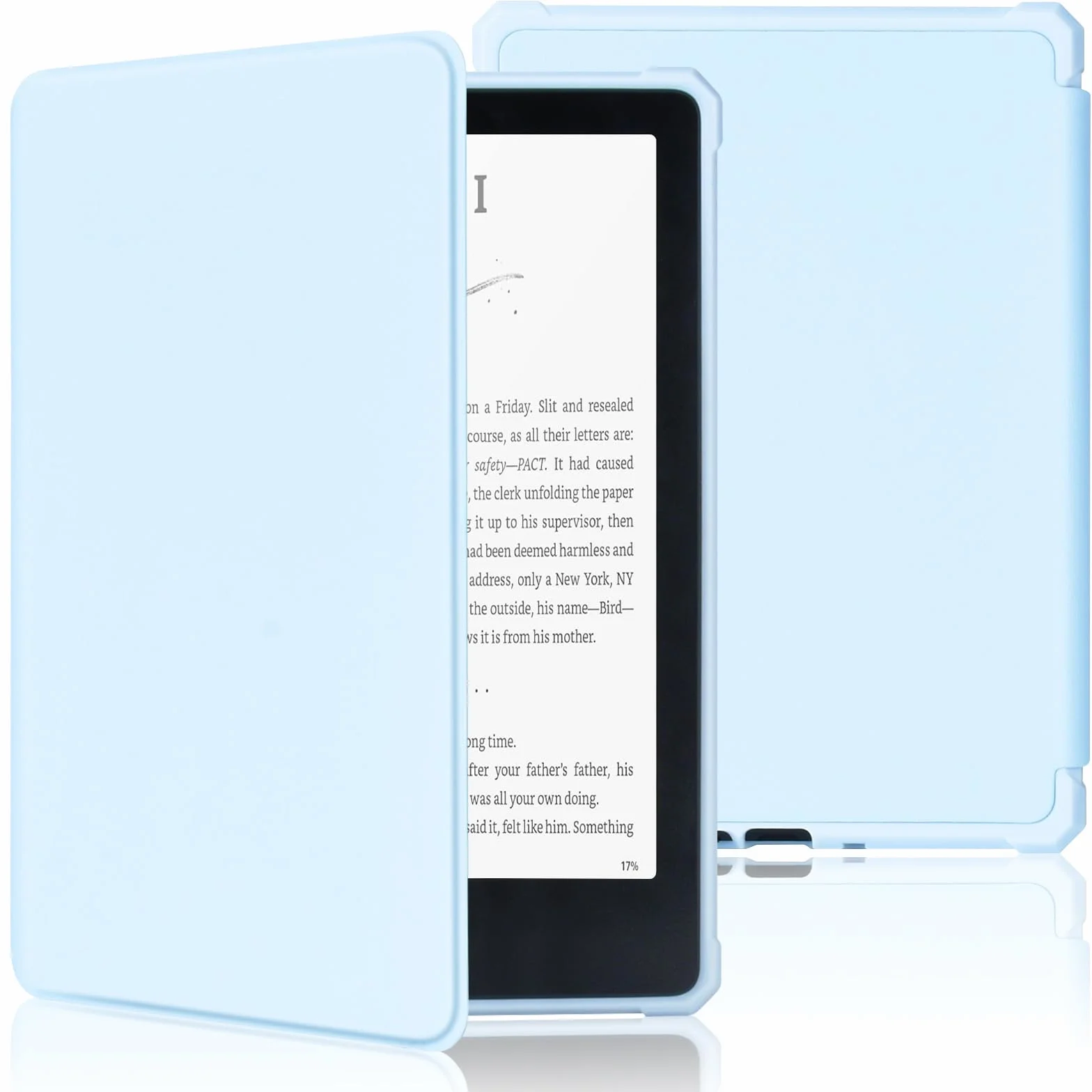 Custodia in pelle PU per Kindle Paperwhite 2024 (12° generazione) con scomparto carte di credito, blu