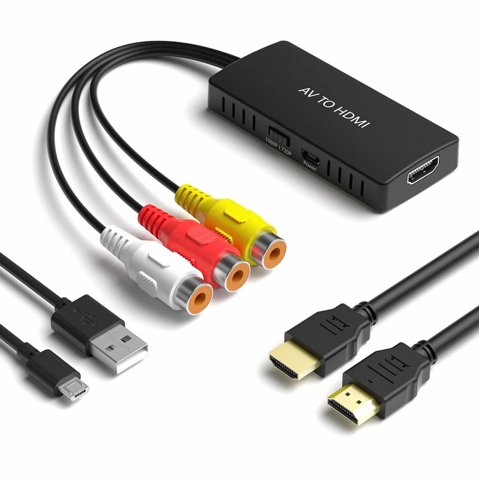 Adattatore HDMI AV a Full HD, RCA a HDMI, Uscita Video Audio per HDTV